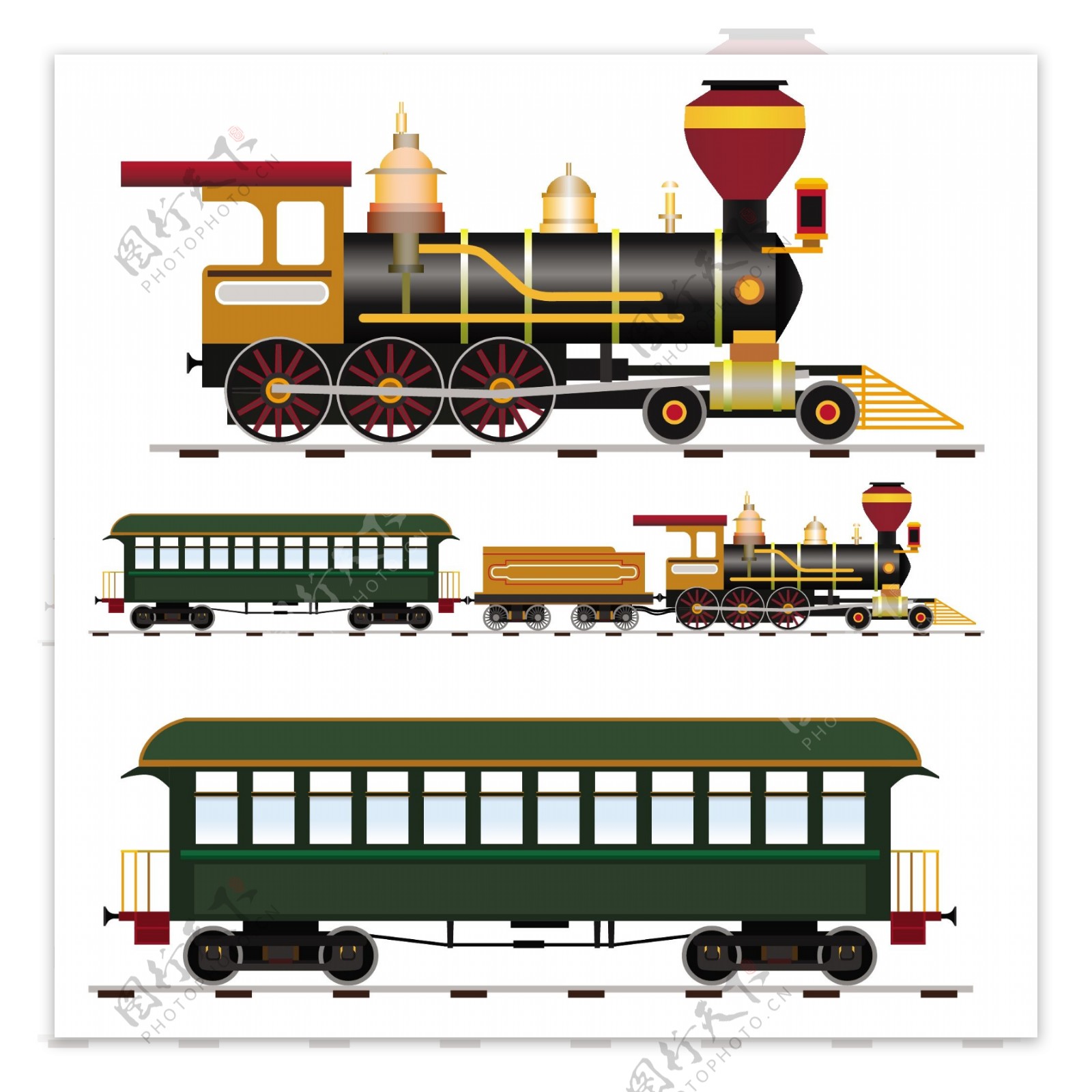 蒸汽火车设计素材