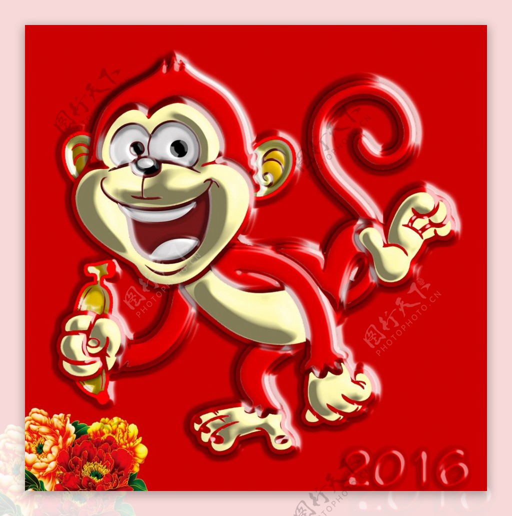 2016新年滑稽的猴子海报设计图__海报设计_广告设计_设计图库_昵图网nipic.com