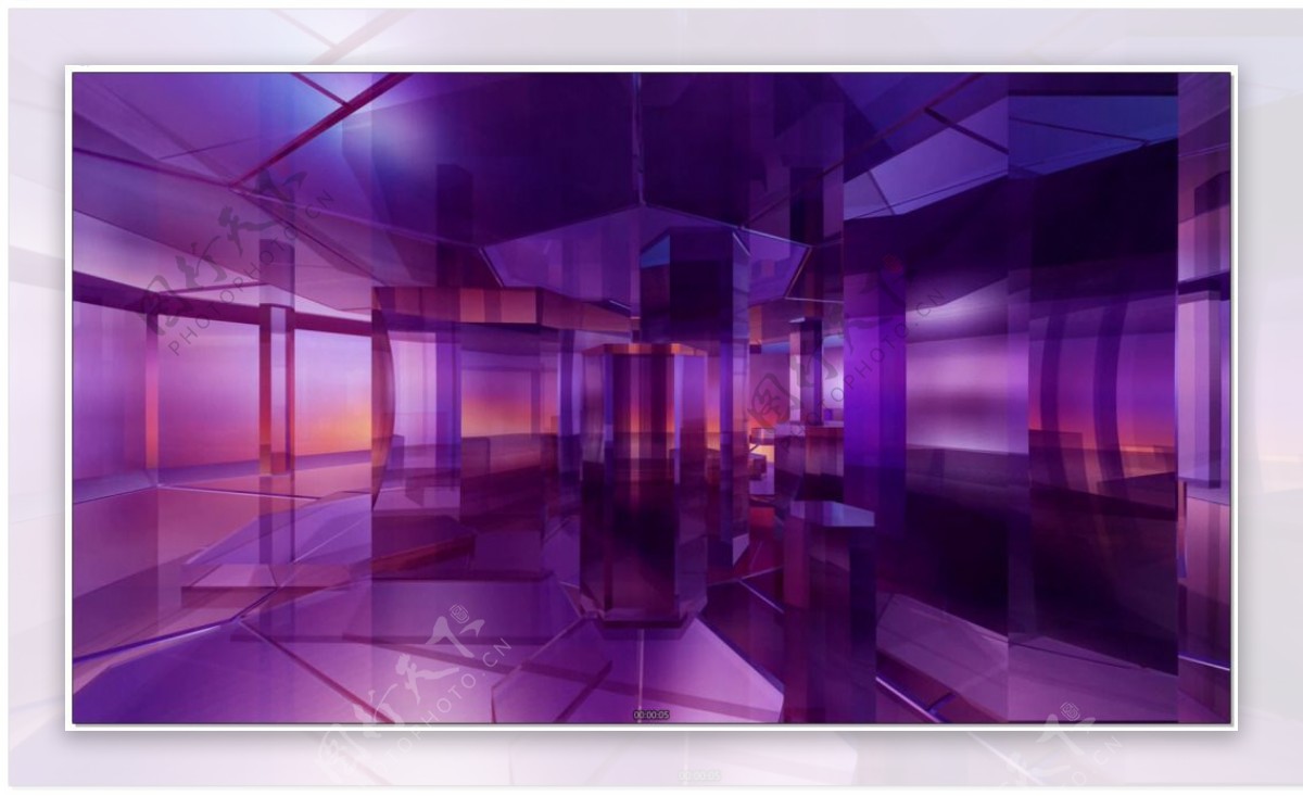 紫色水晶空间旋转视频素材