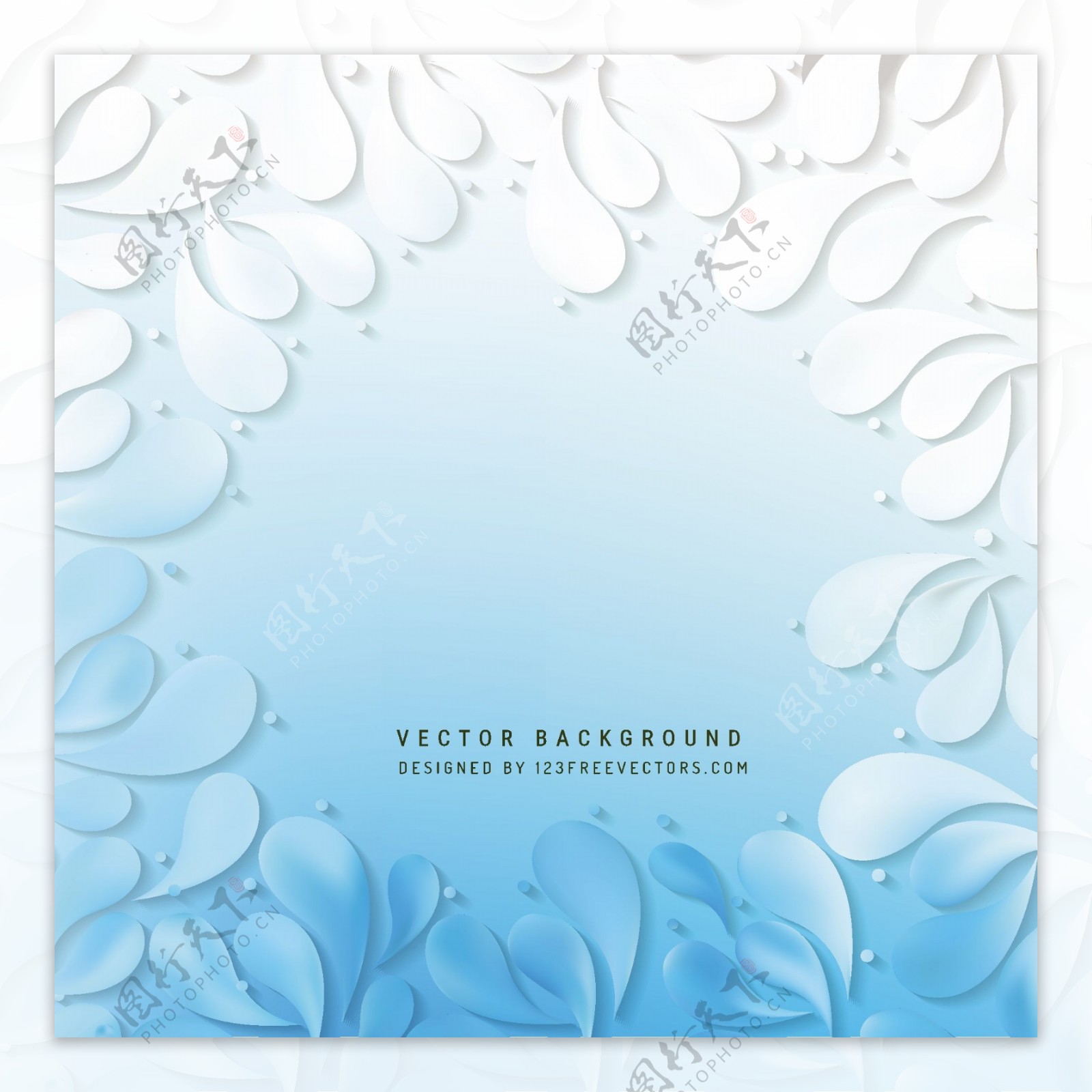 淡蓝色花卉装饰滴背景