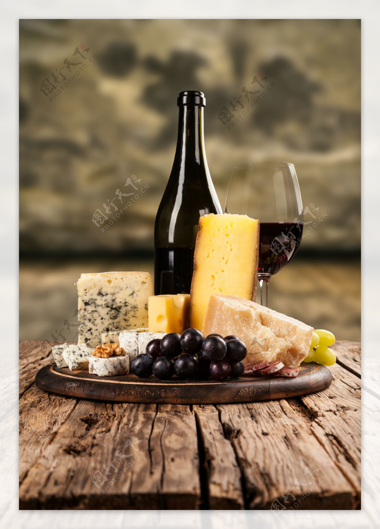 美味奶酪与葡萄酒