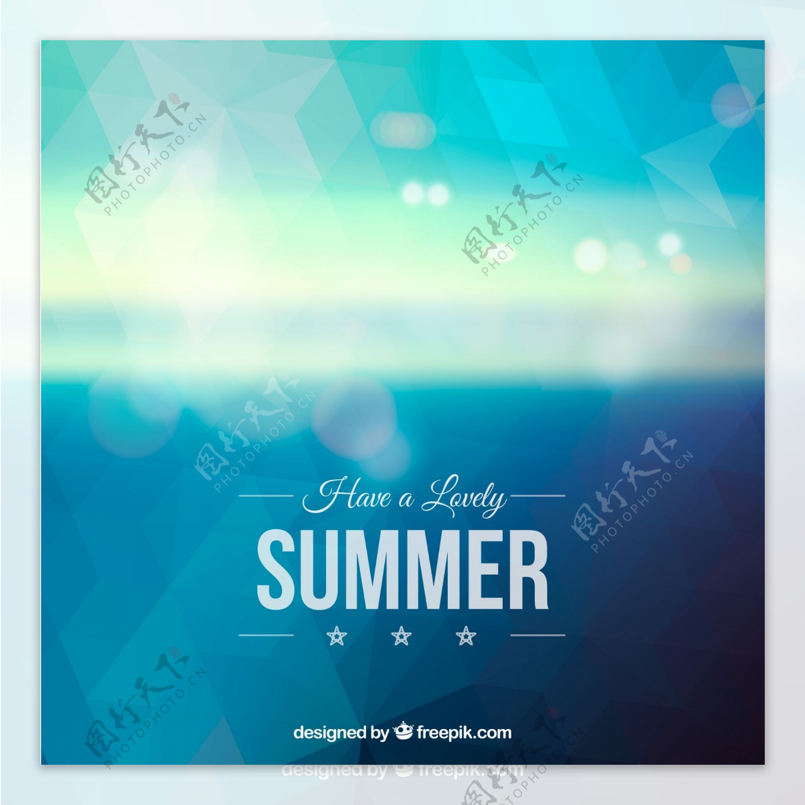 蓝色夏季模糊大海背景矢量素材