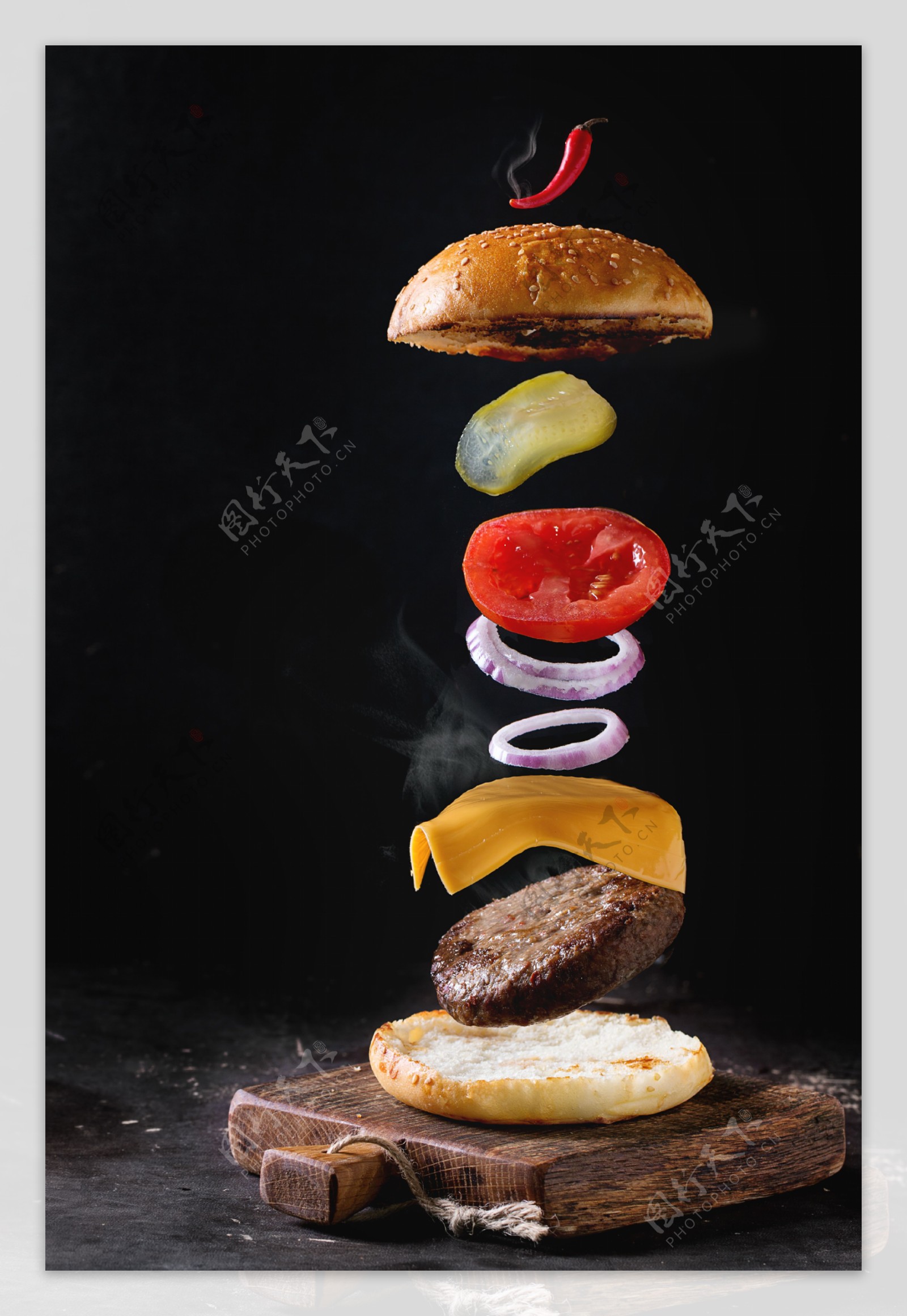 唯美汉堡图片