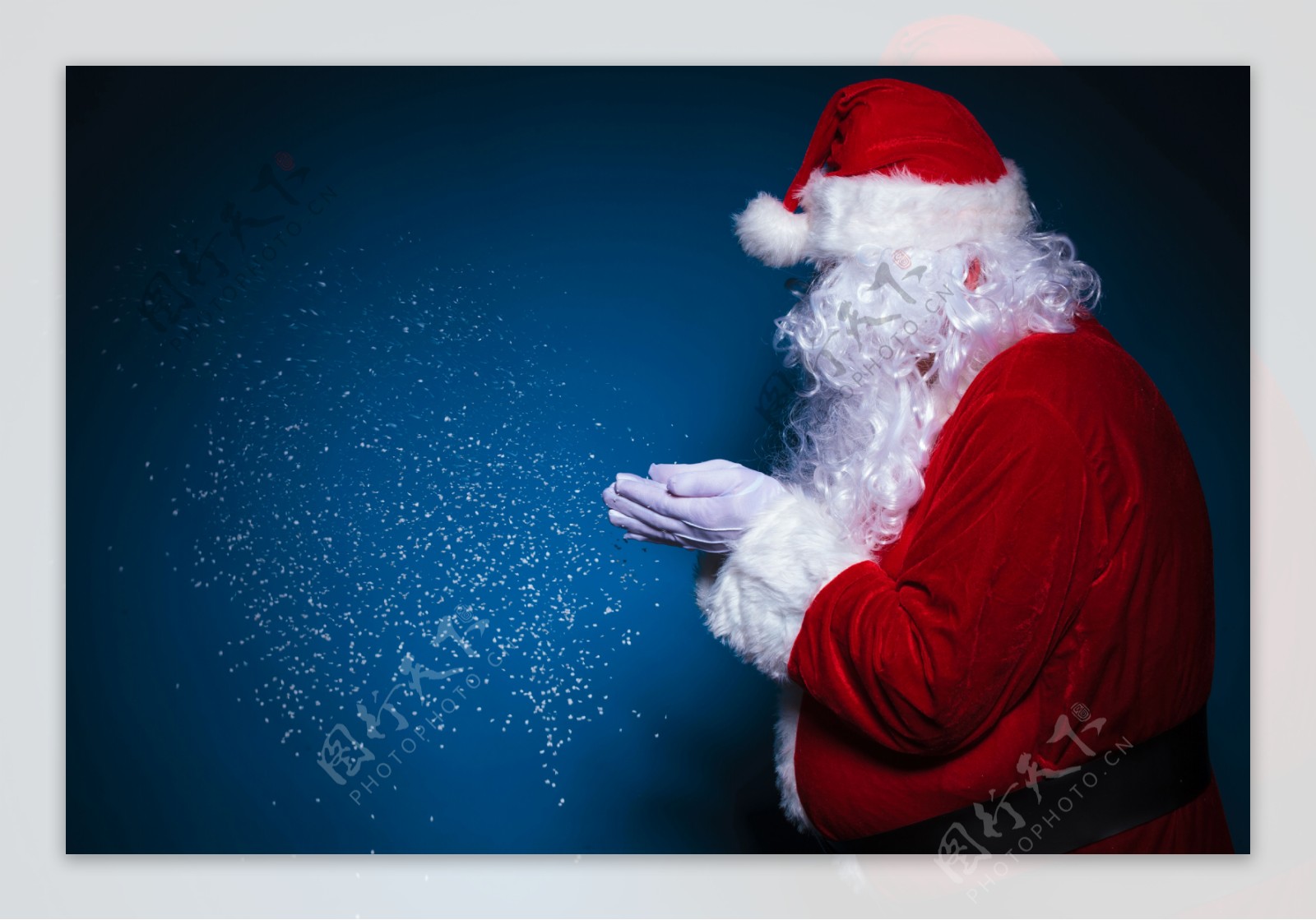 雪花与圣诞老人图片
