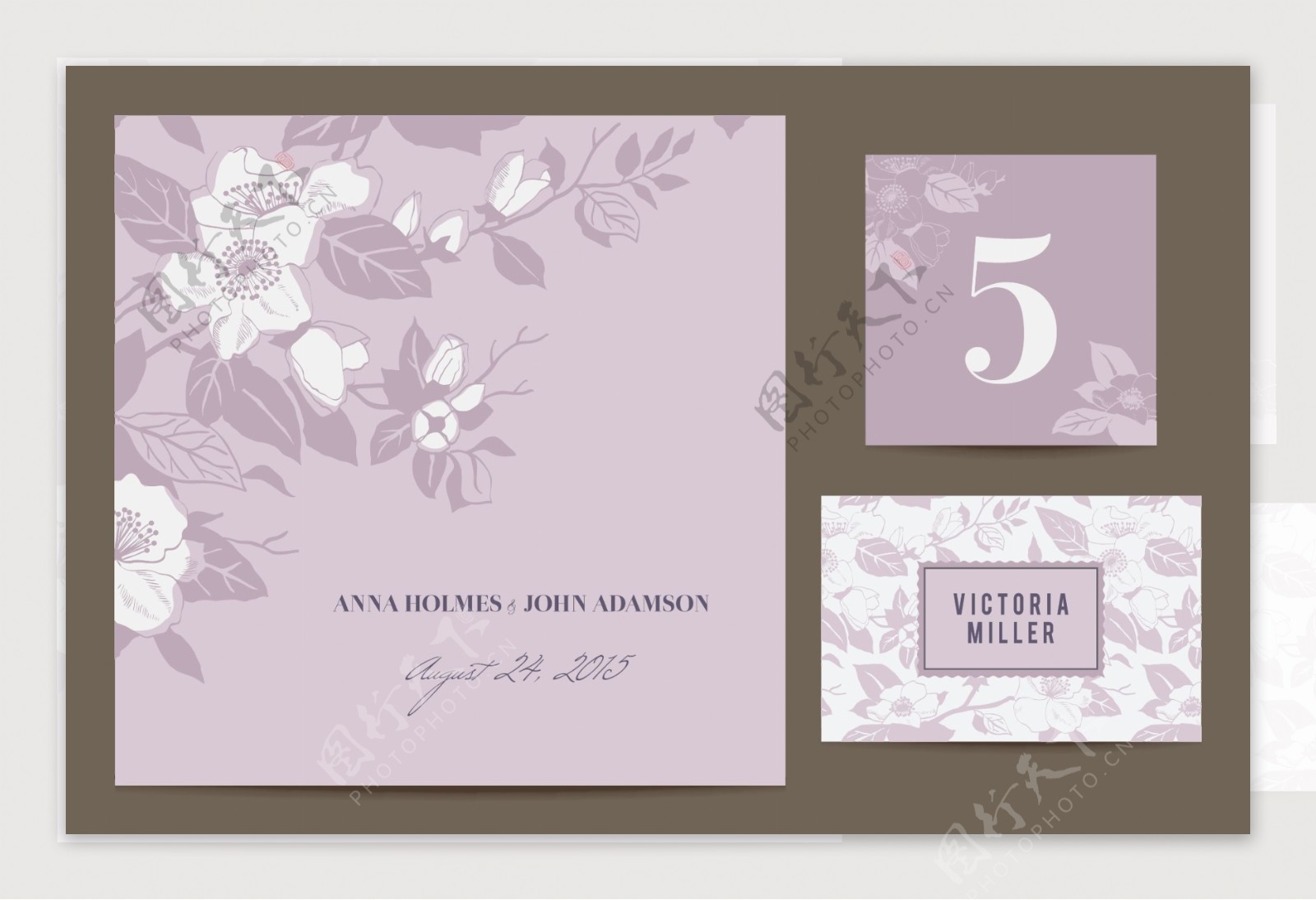 典雅浪漫婚纱婚礼欧式花纹花边框卡片背景