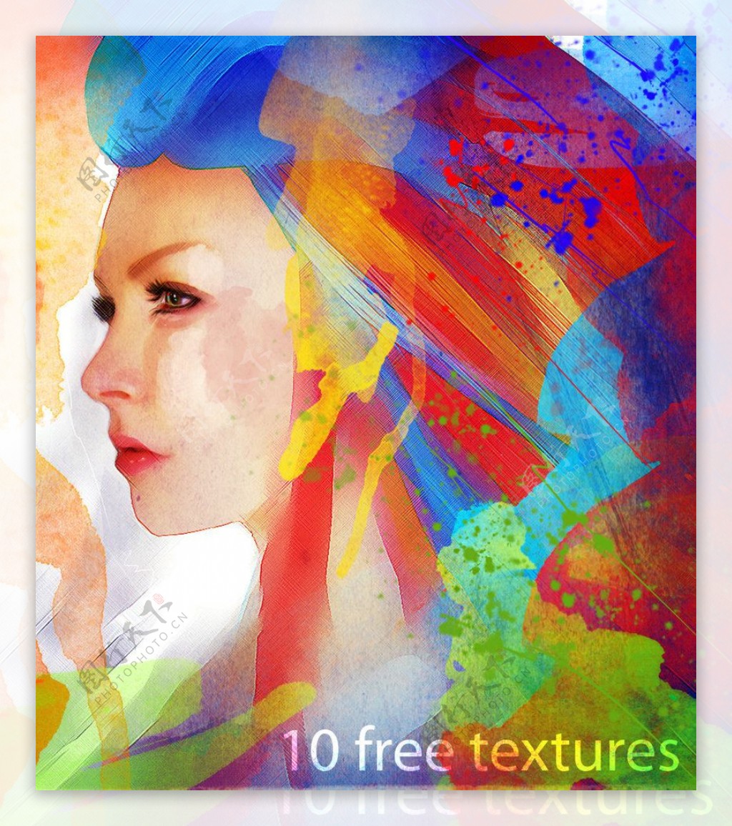 10种真实的水彩油墨涂抹效果photoshop笔刷素材