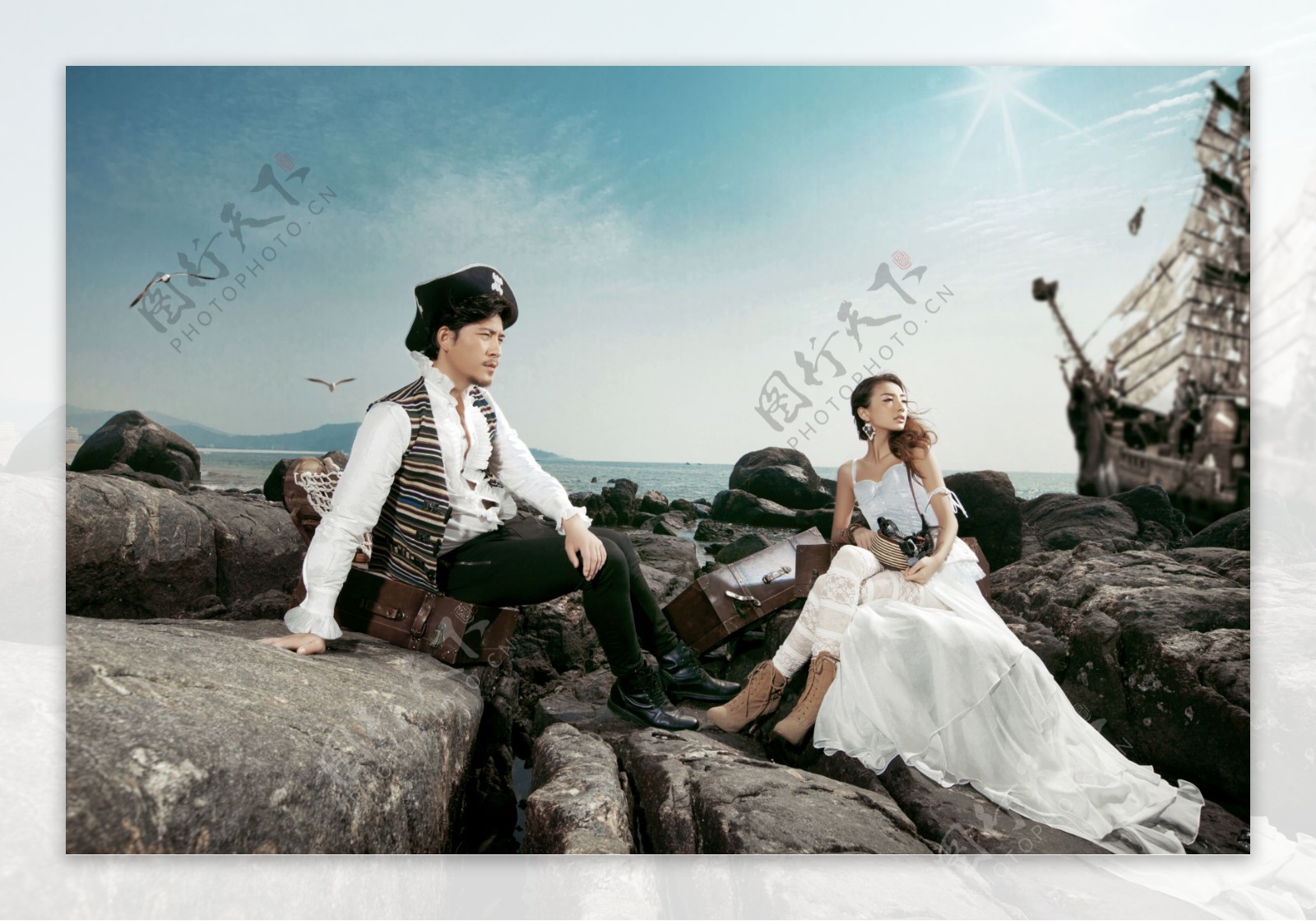 海盗风格婚纱摄影图片