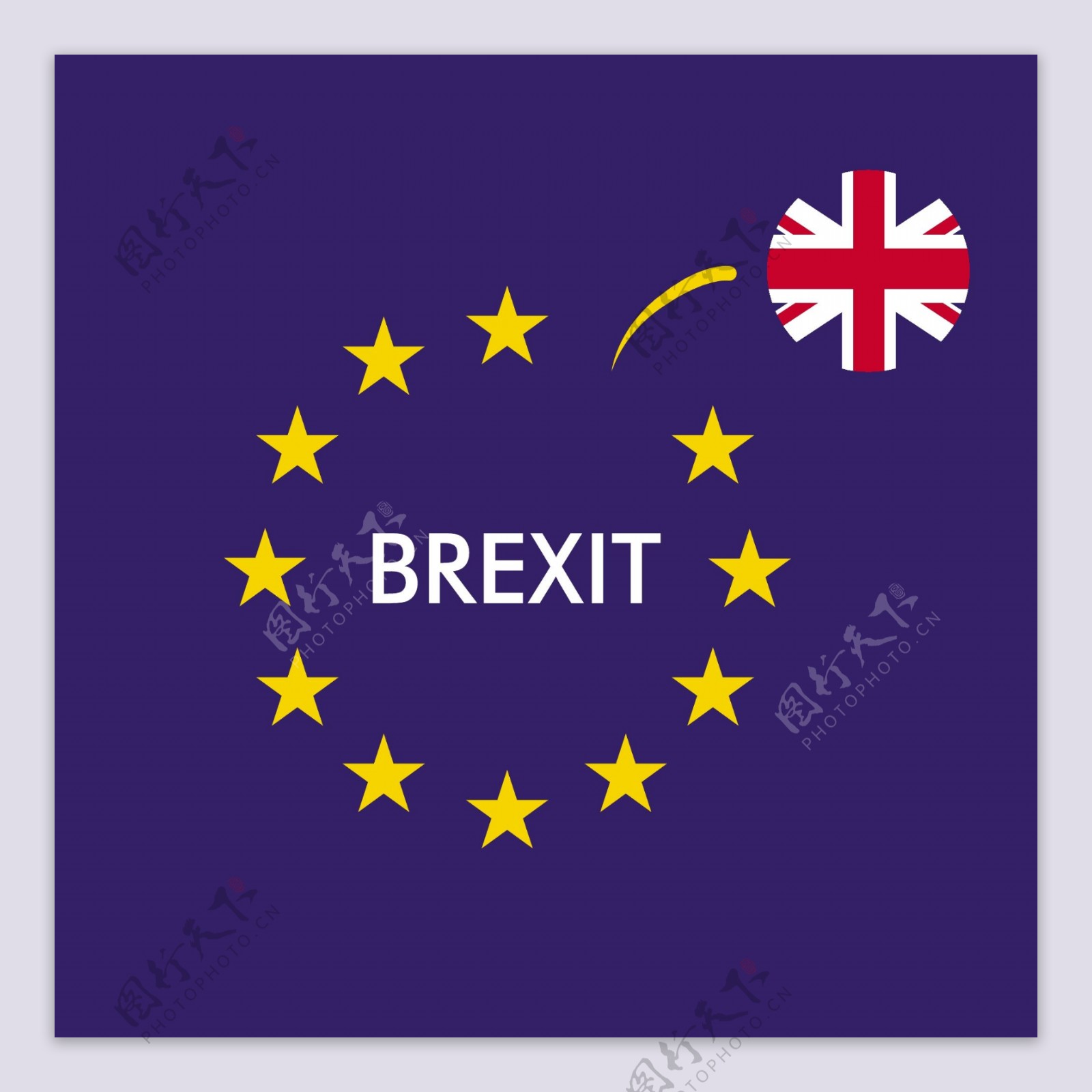 英国国旗脱离欧盟的旗帜