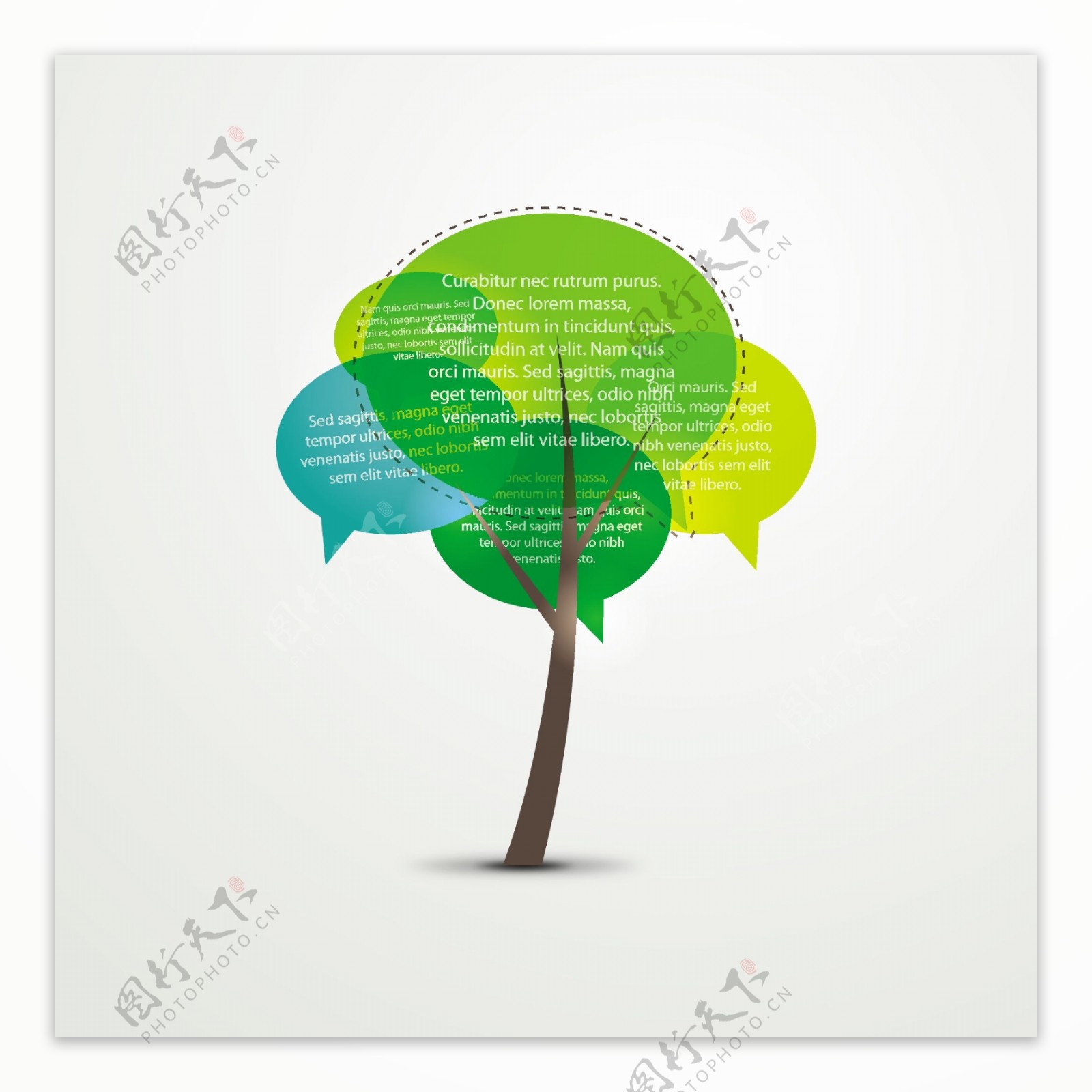抽象彩色对话框树木