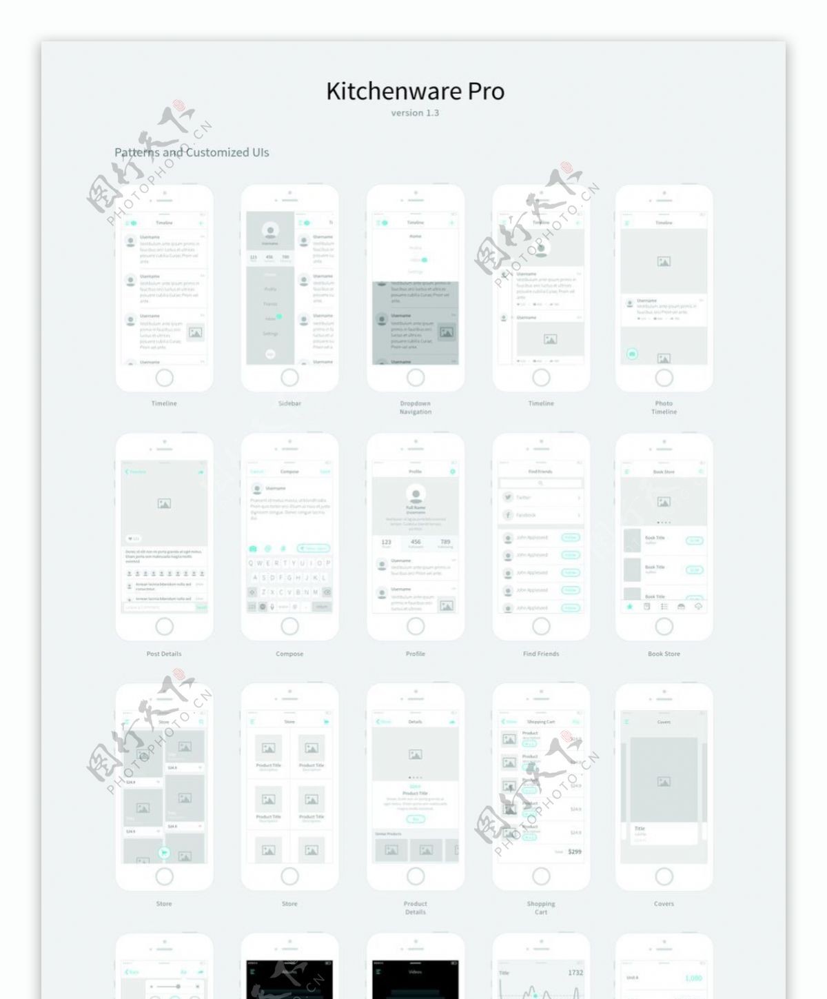 手机app线框图eps