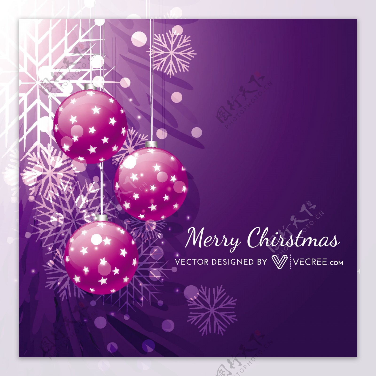 紫色的圣诞背景装饰装修