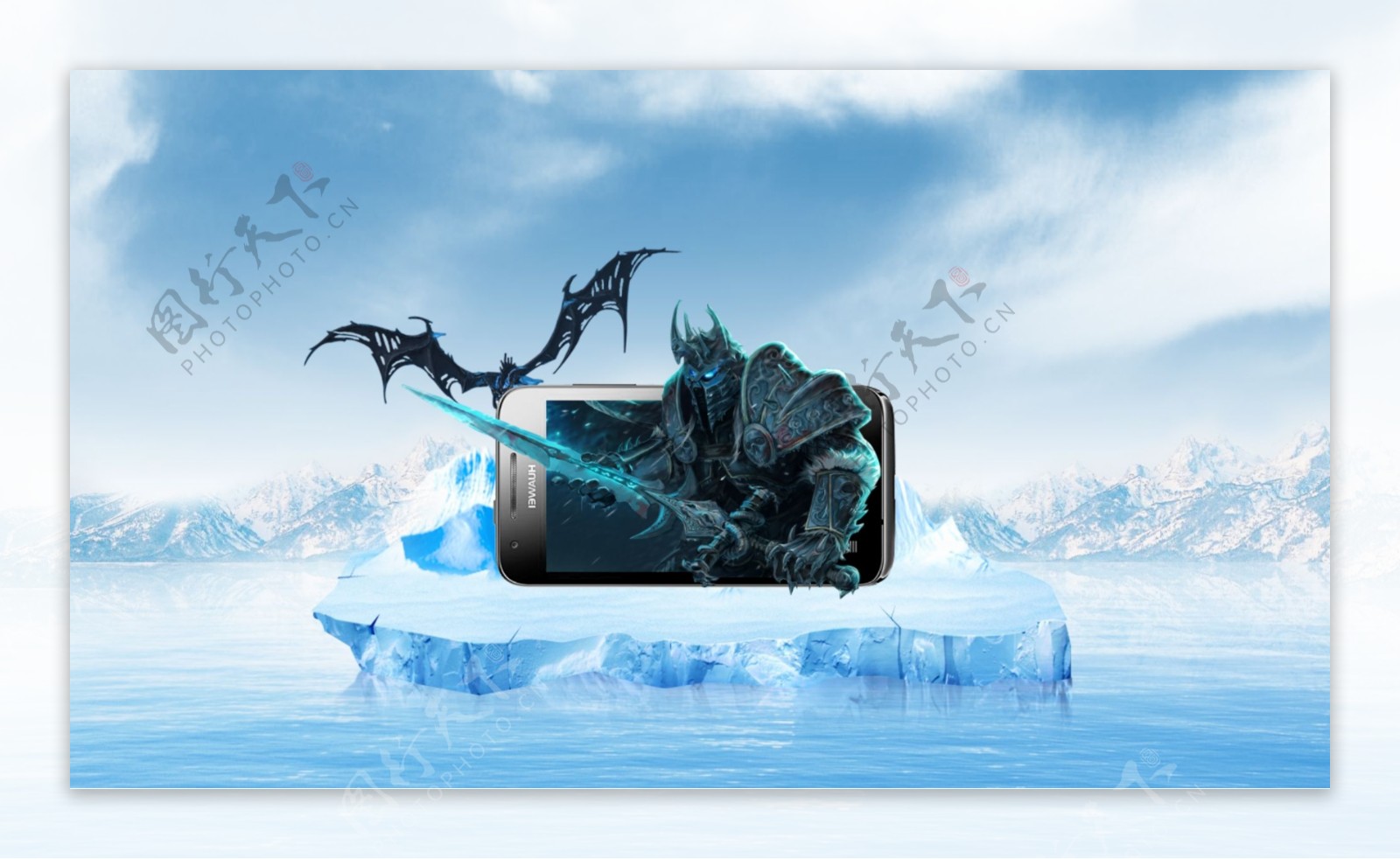手机视觉创意设计冰川恶魔图片