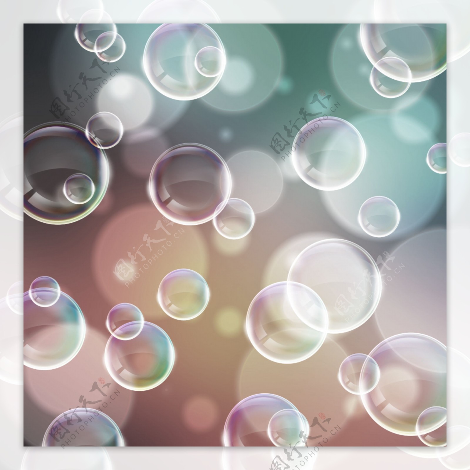 五彩缤纷的透明气泡