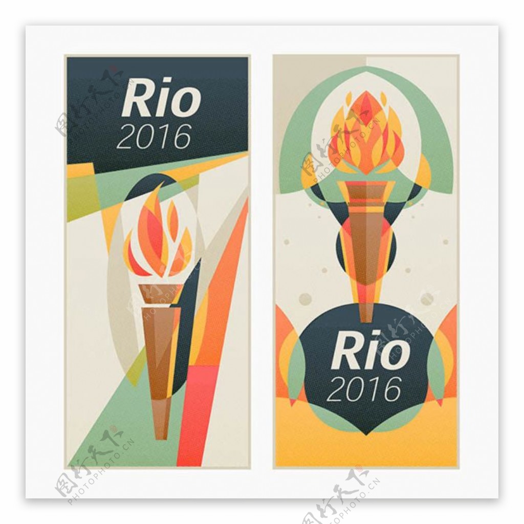 奥运会火炬海报矢量设计