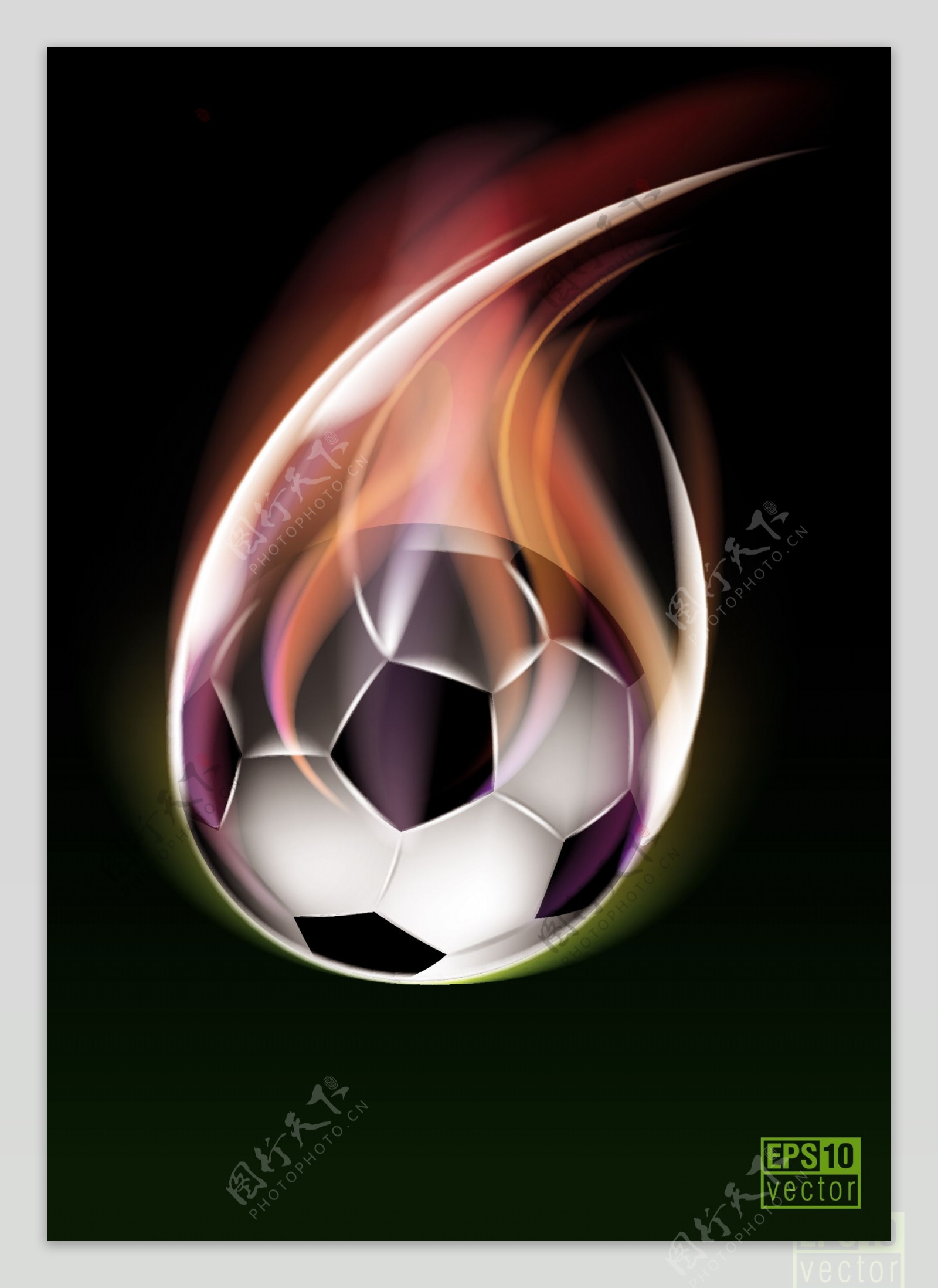 足球海报设计元素与背景矢量素材