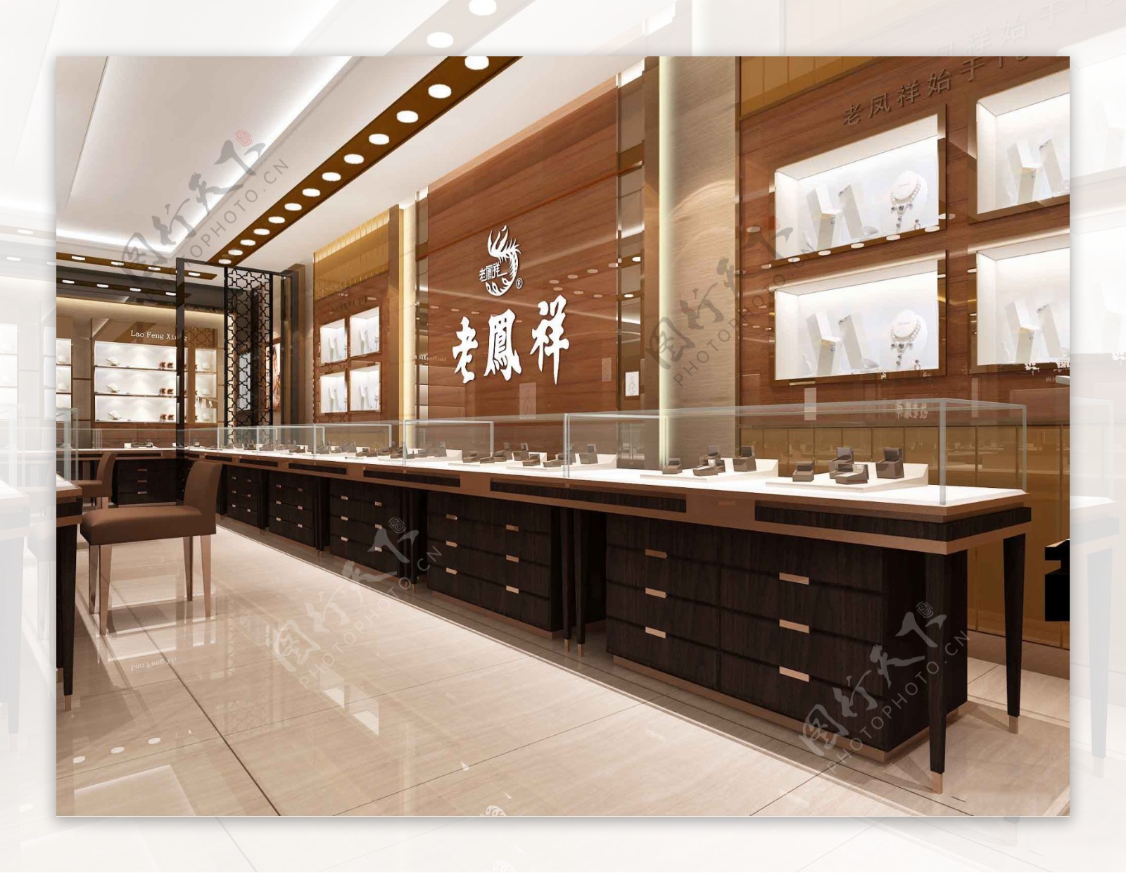 上海老凤祥珠宝柜台设计效果图_设计456装修效果图