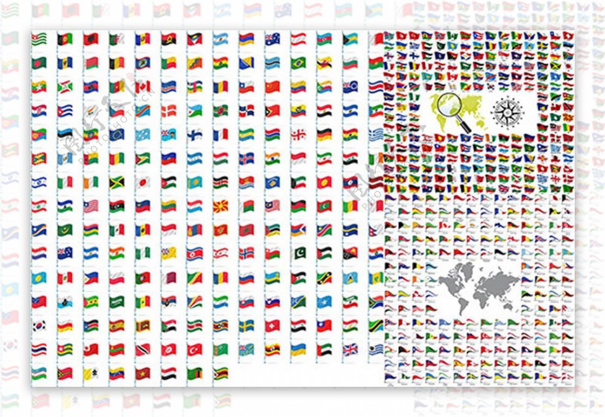 各国国旗设计矢量图片AI