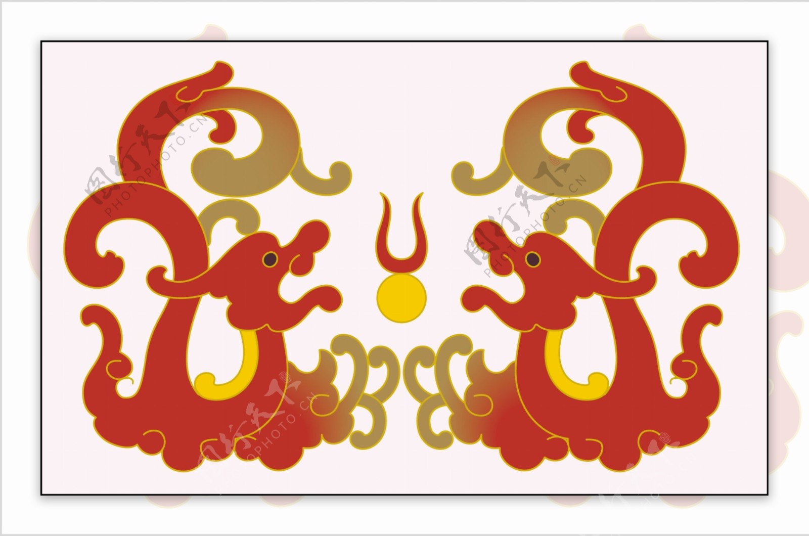 全球花纹图案彩绘动物龙纹装饰图案分层素材PSD源文件0002
