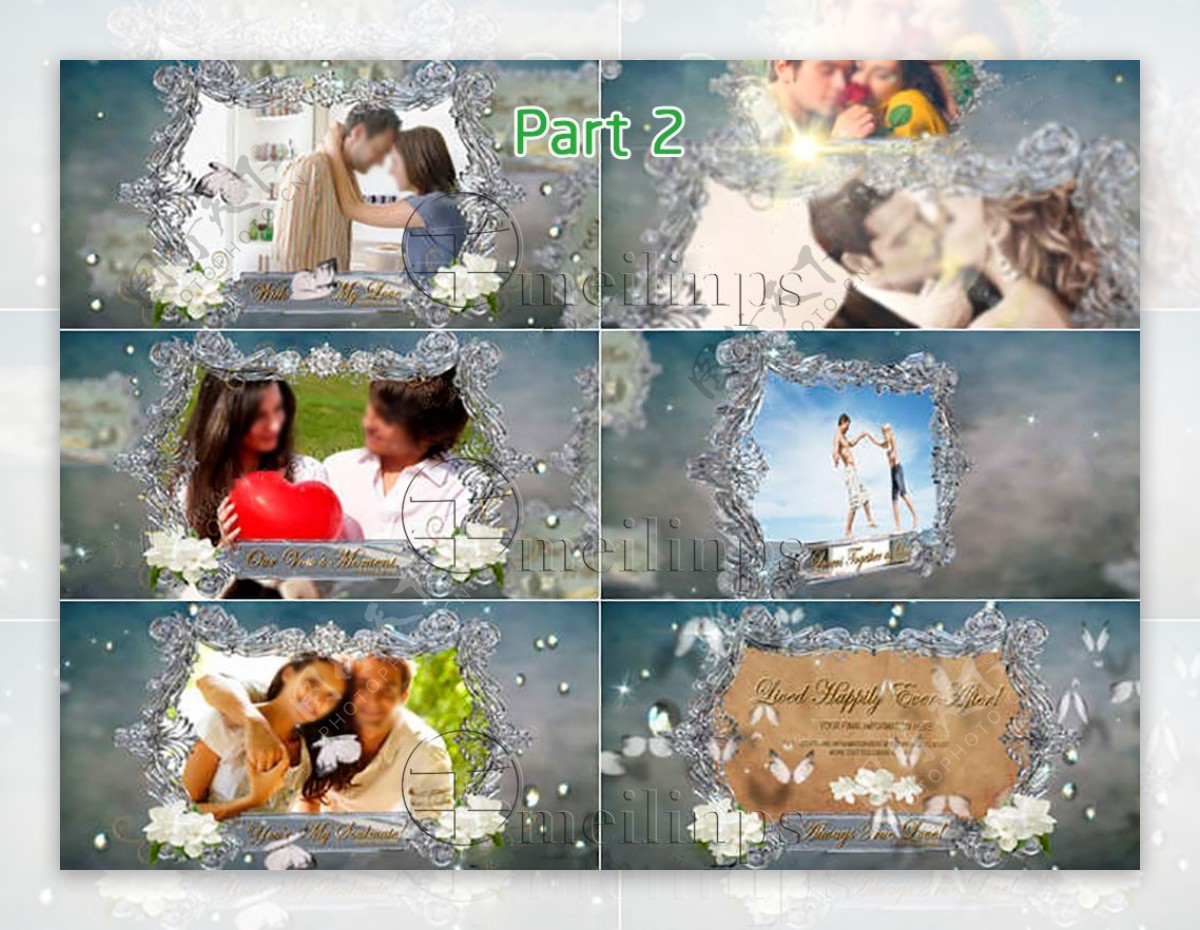 华丽水晶画框中甜蜜的婚礼相册AE模板2