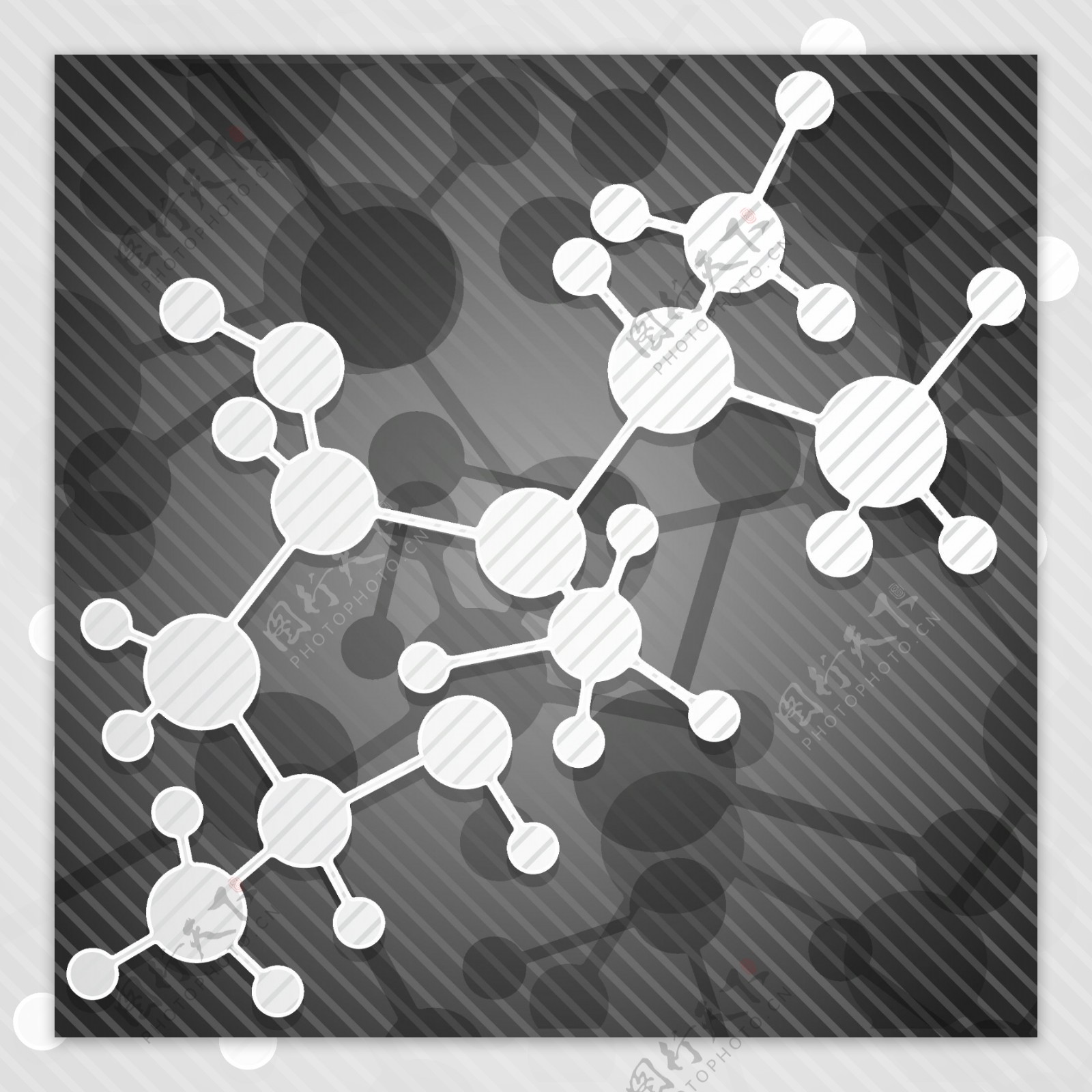 黑色抽象背景与分子