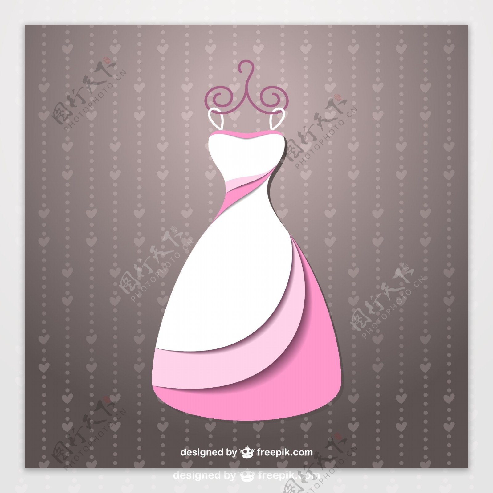 粉色的婚纱