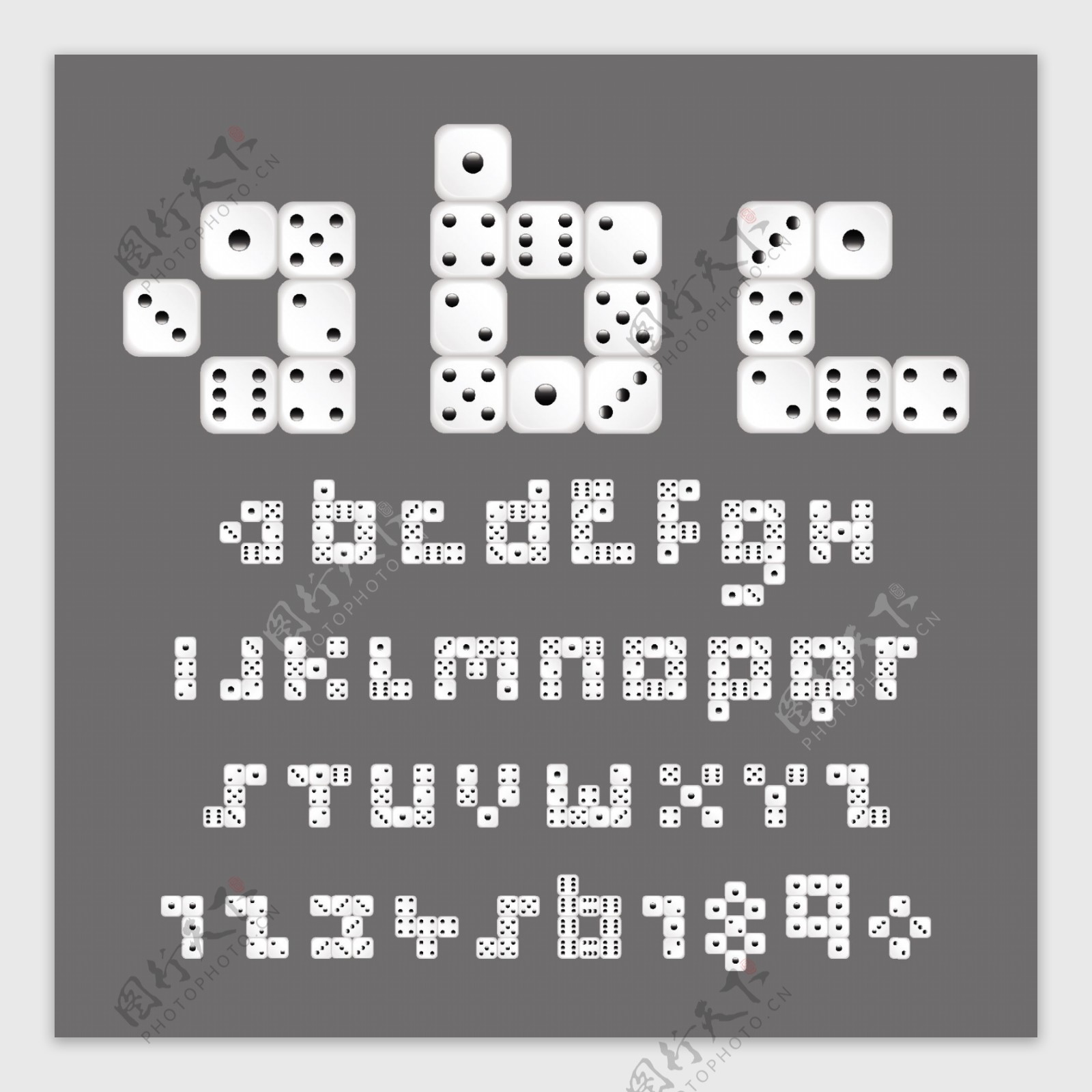 创意骰子字母设计