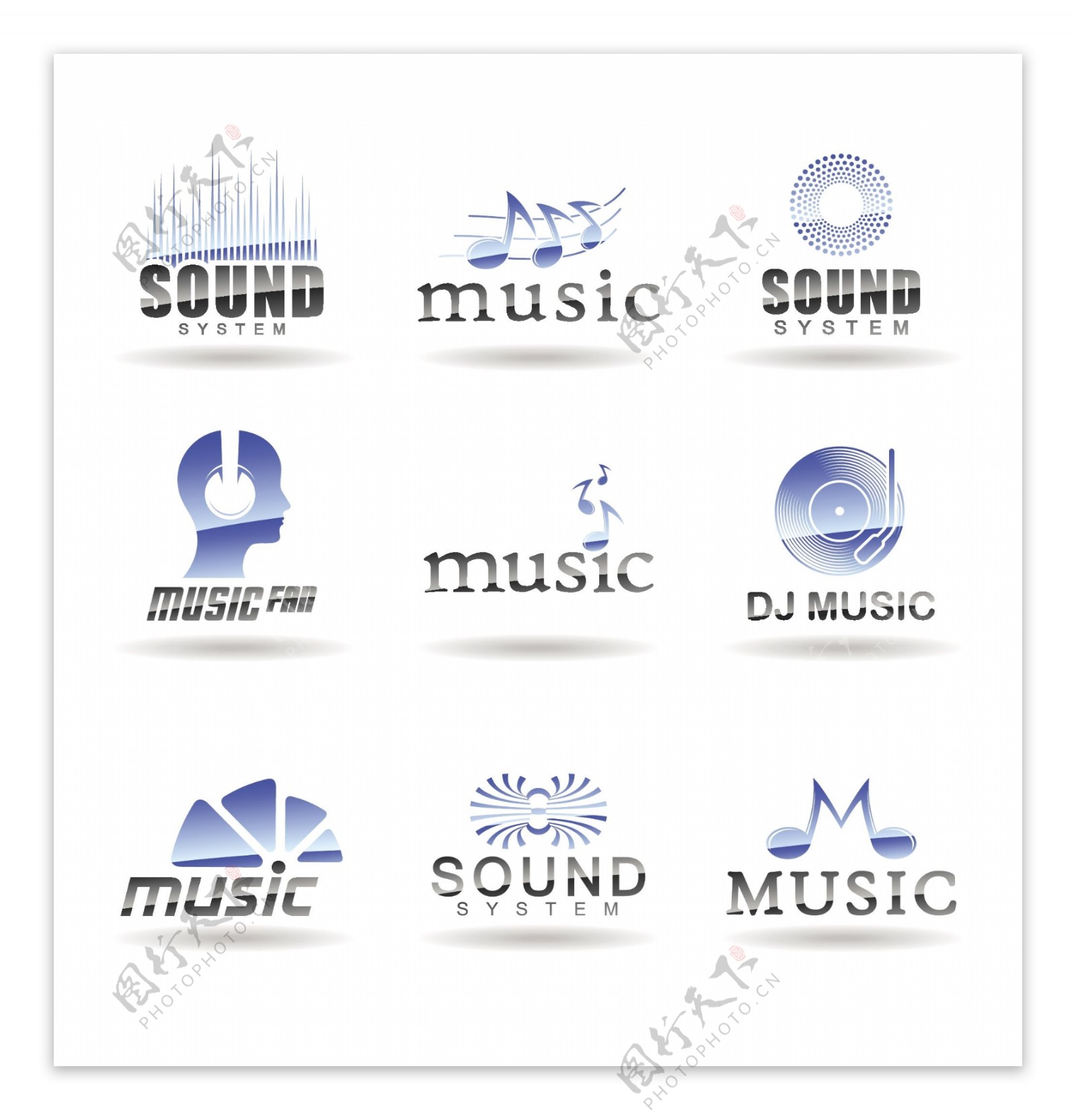 音乐类蓝色logo