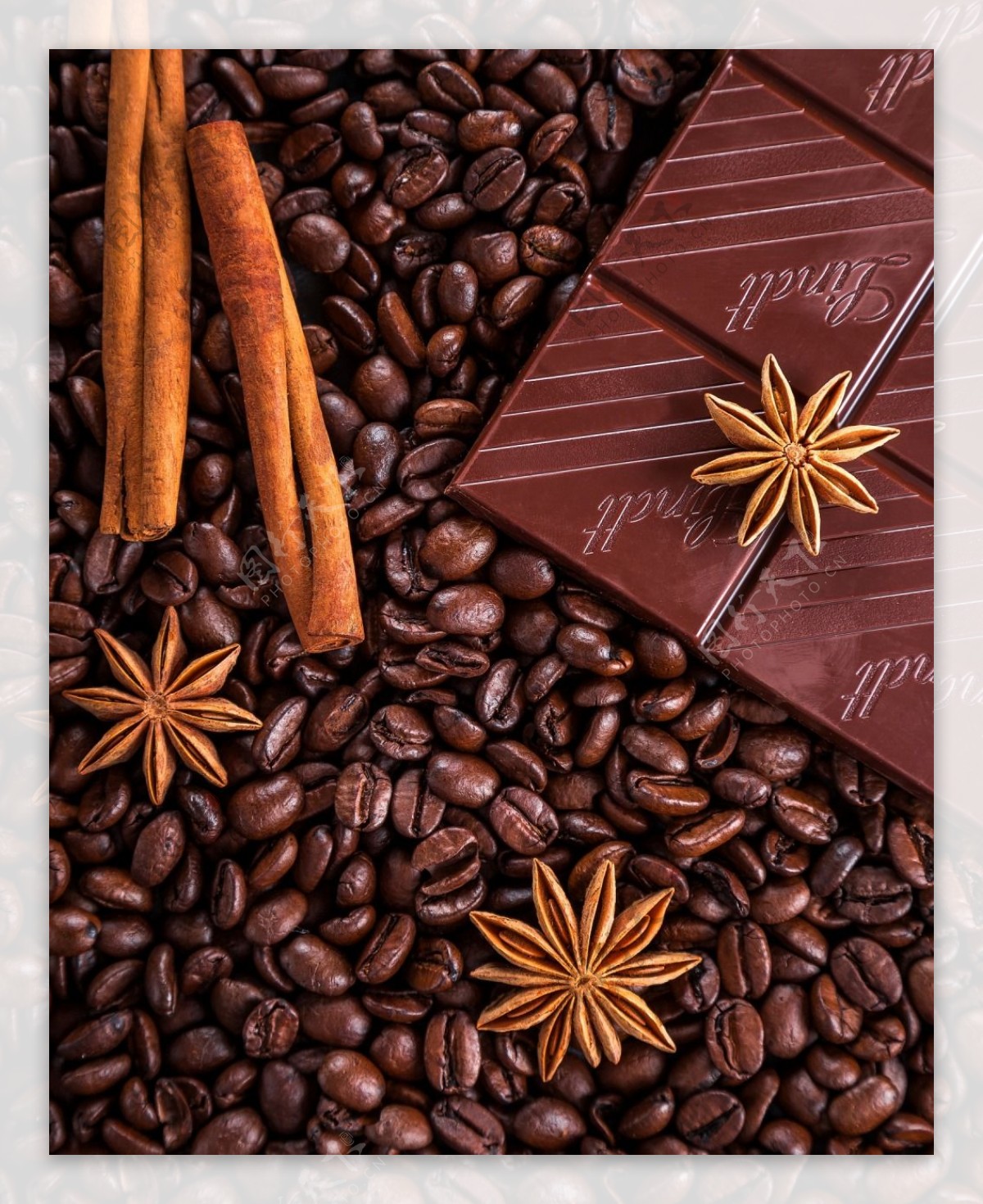 咖啡豆巧克力背景