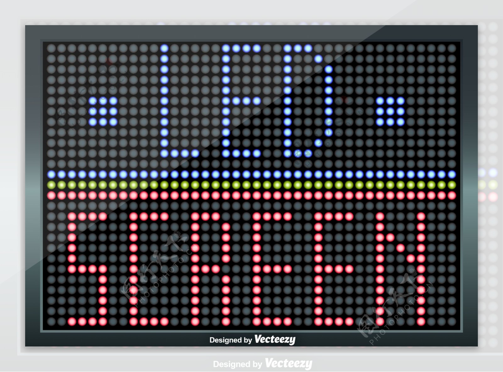 LED显示屏的插图完全可编辑元素
