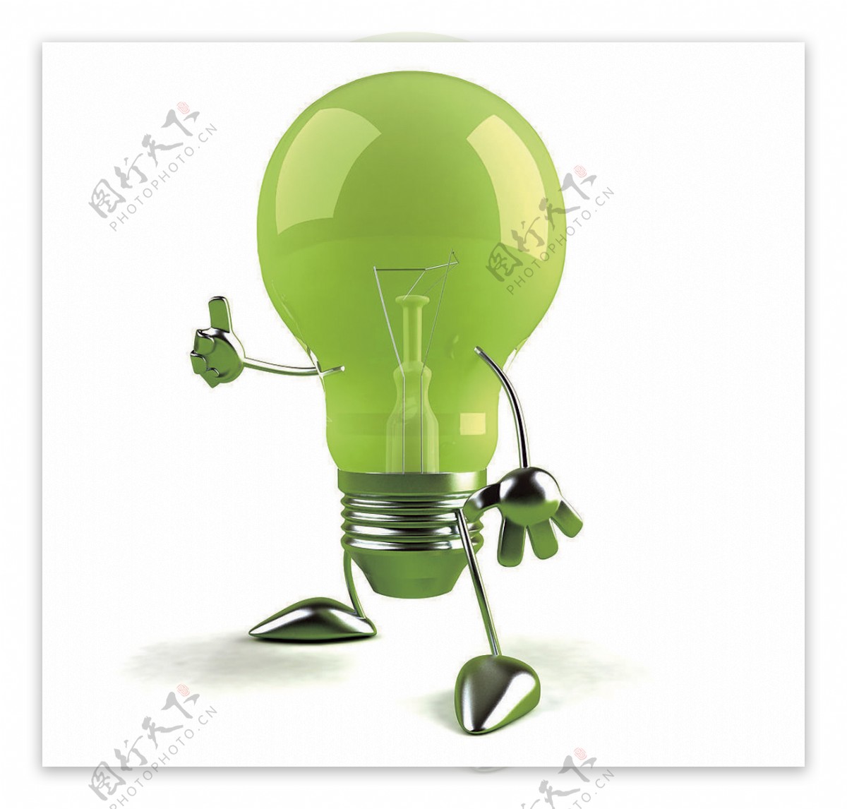 创意绿色灯泡图片
