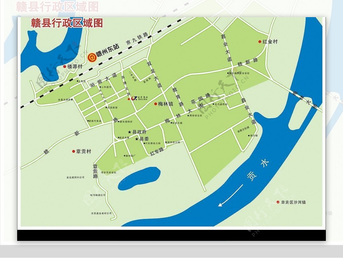 江西省赣县行政区域图