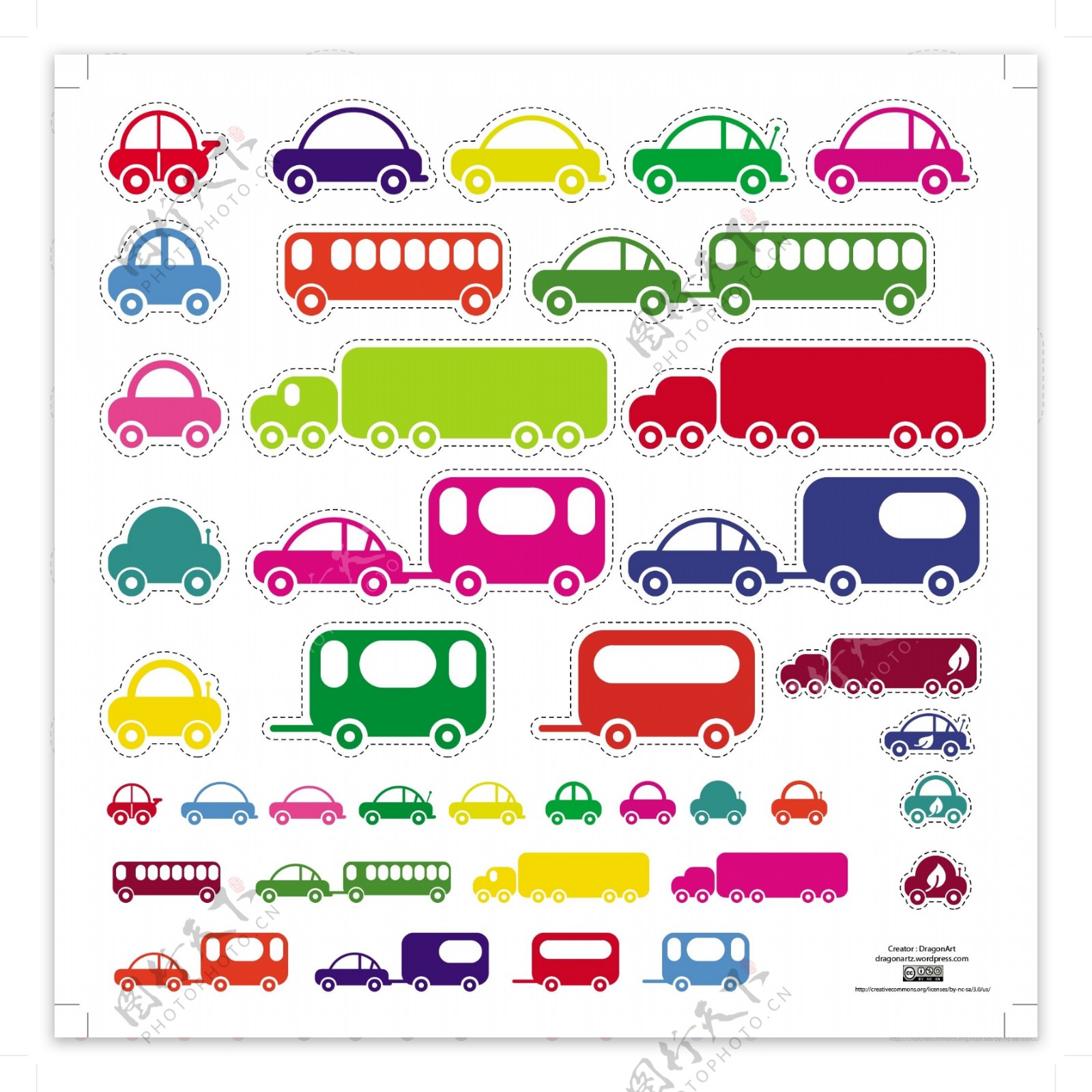 玩具汽车和公共汽车