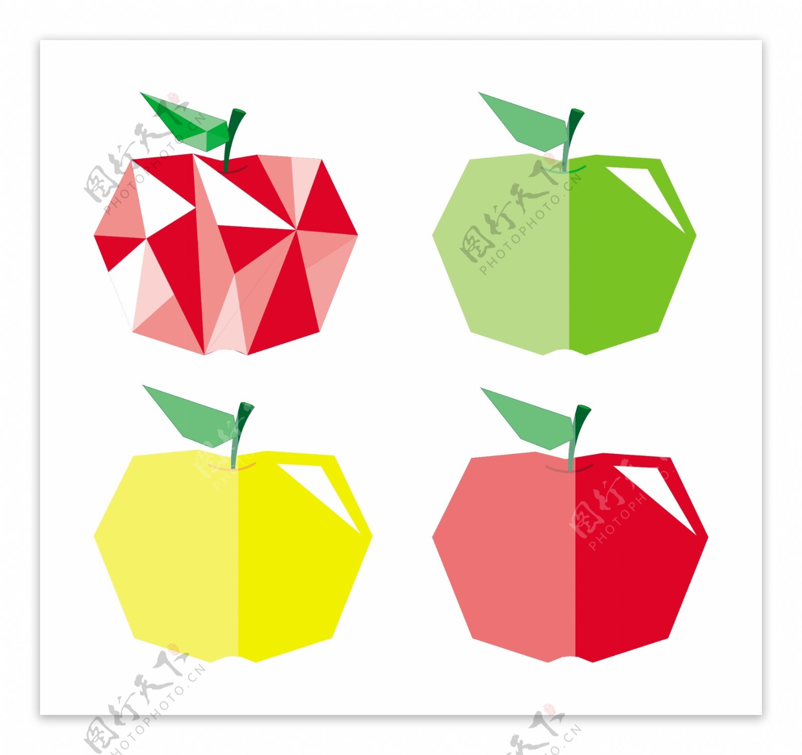 钻石形状的五颜六色的苹果