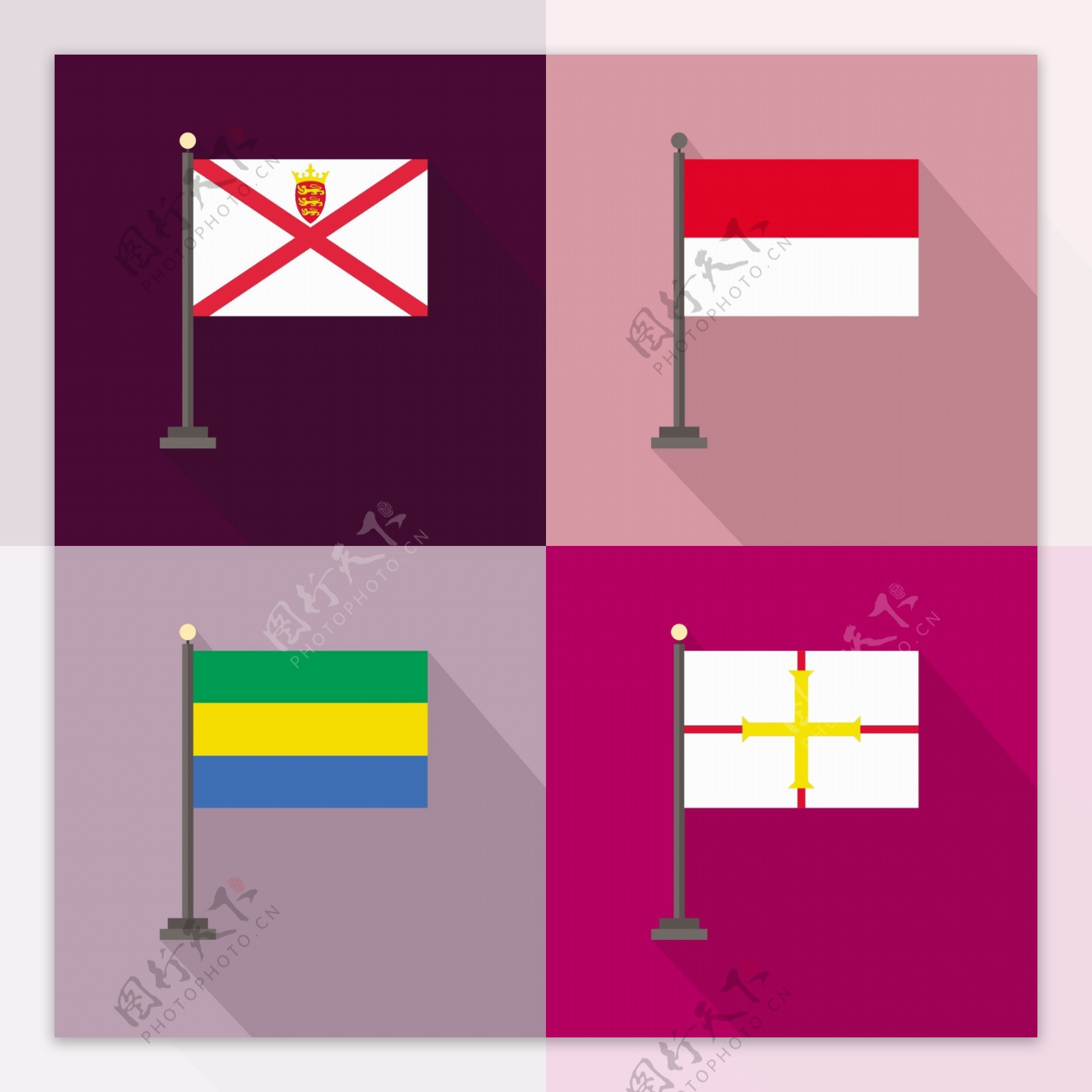 新泽西印度尼西亚加蓬和根西岛旗帜辖区范围