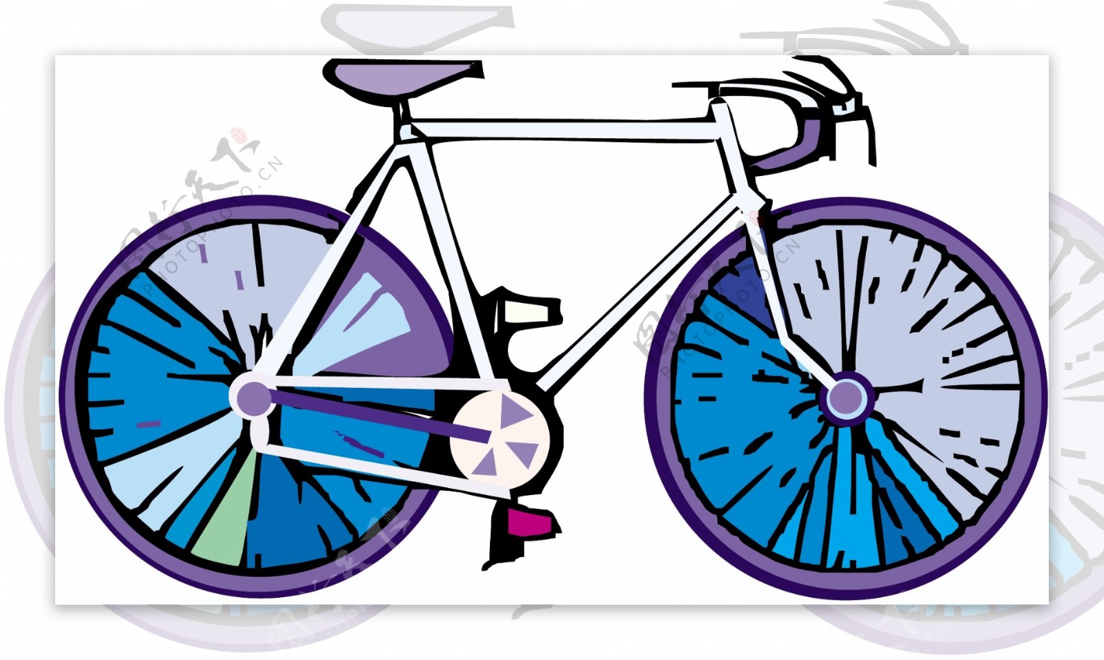 自行车交通工具矢量素材EPS格式0044
