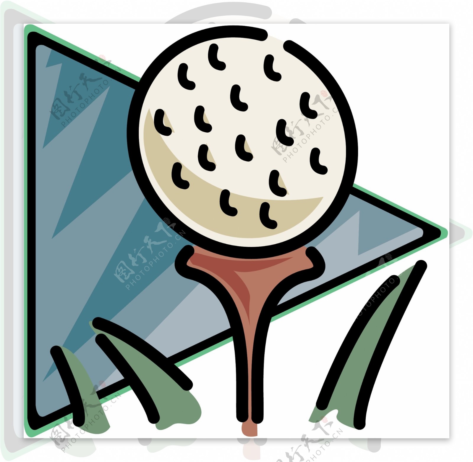 高尔夫球矢量素材EPS格式0057