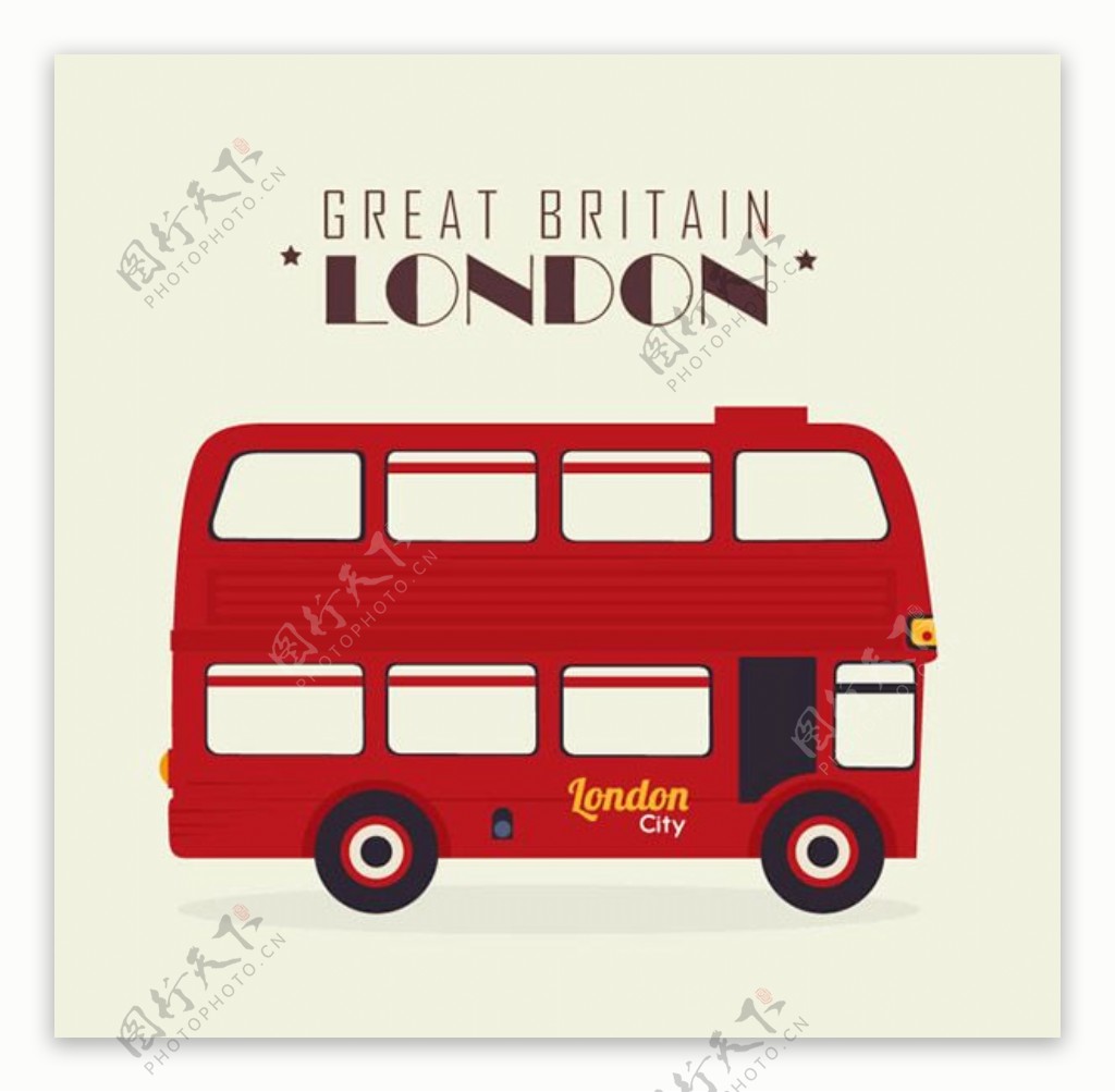 红色伦敦双层巴士