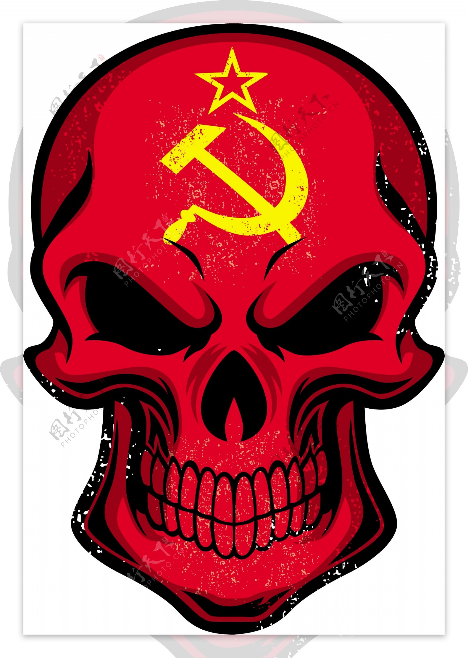 苏联骷髅印花设计