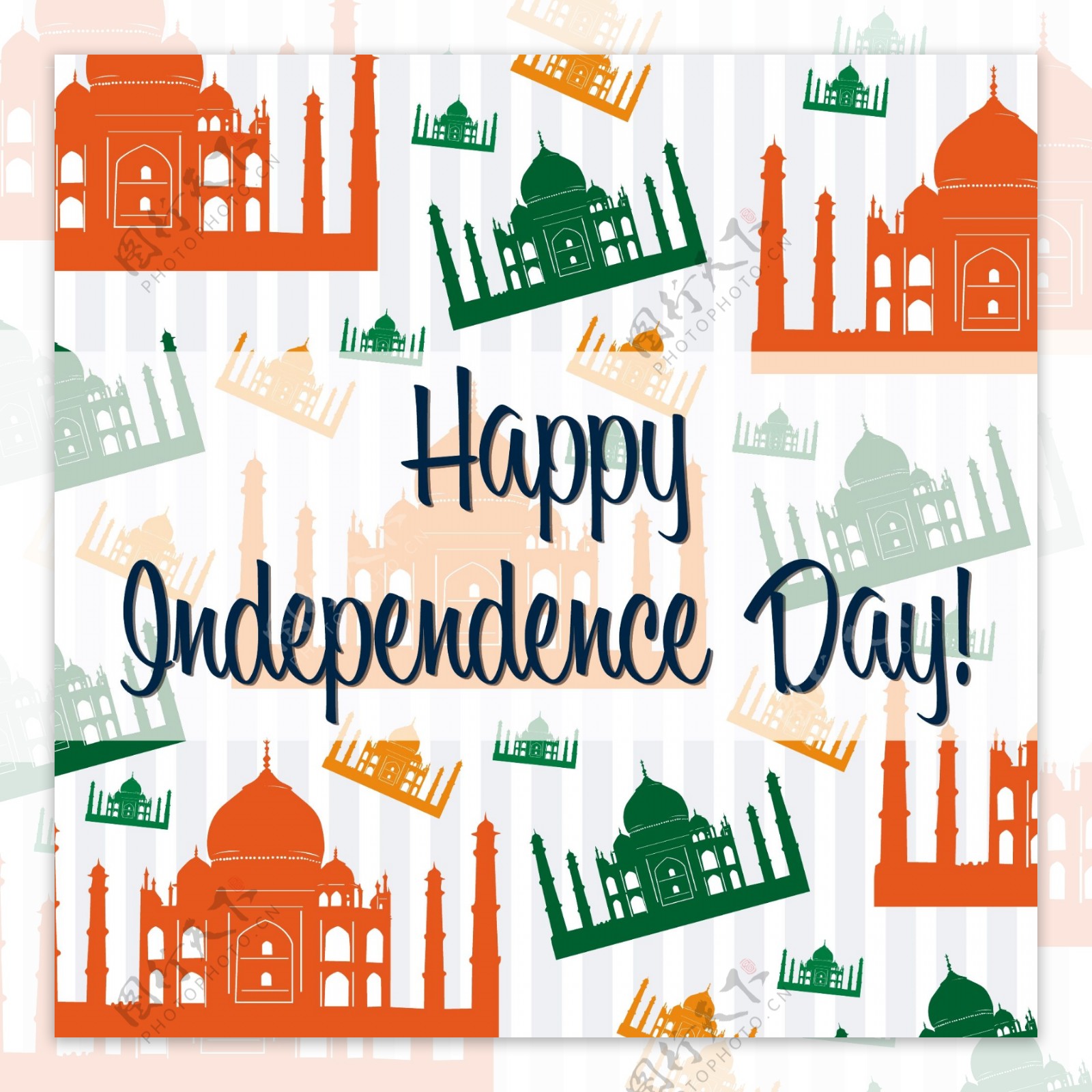 独立日快乐印度卡矢量格式