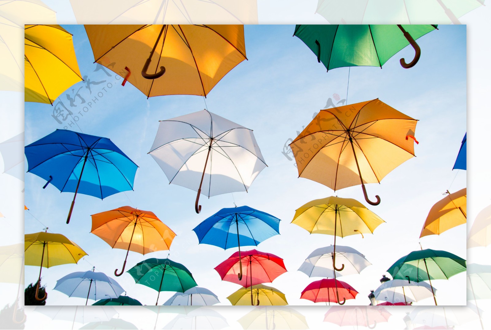 亮丽色彩艺术伞平面模板