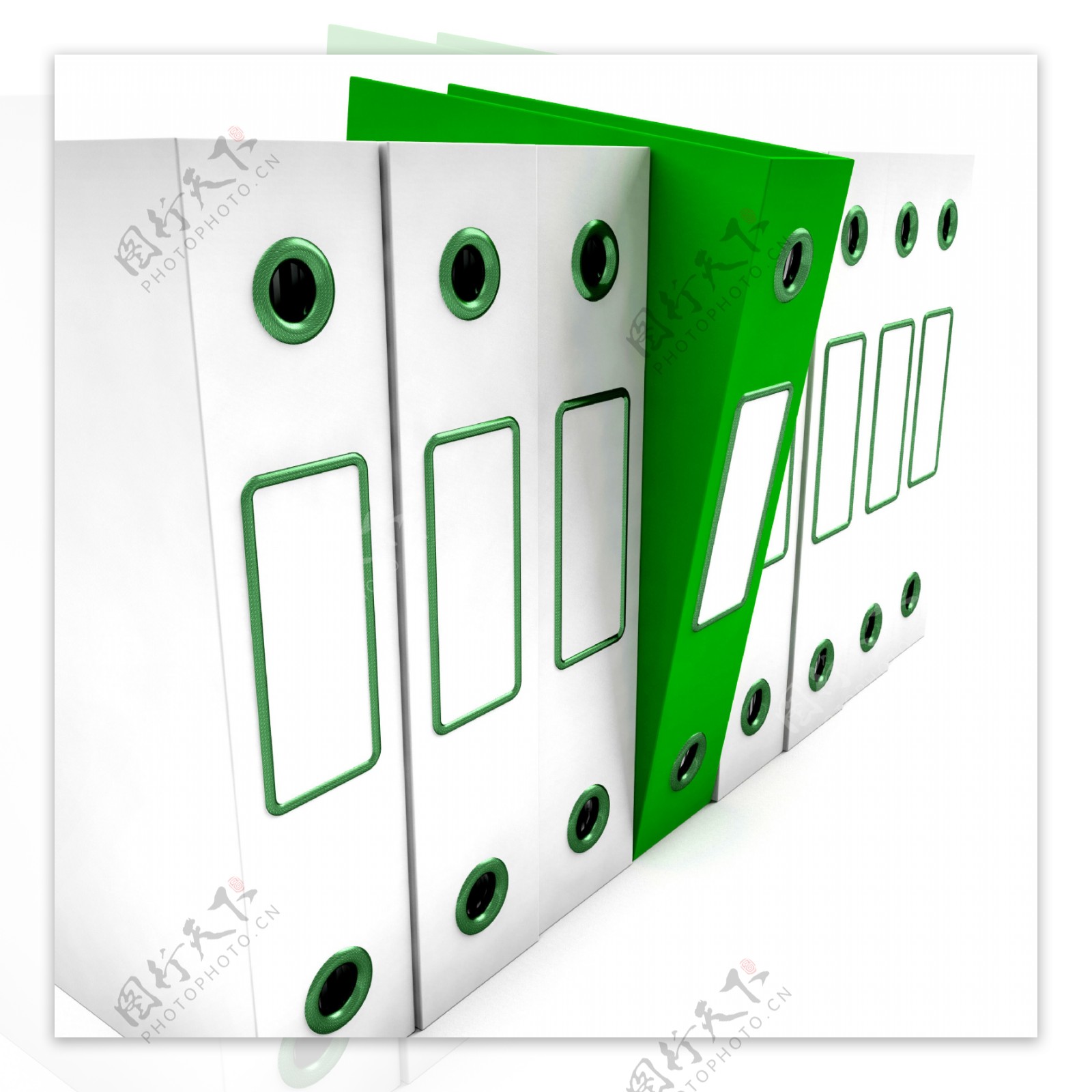 绿色和白色的文件组织起来