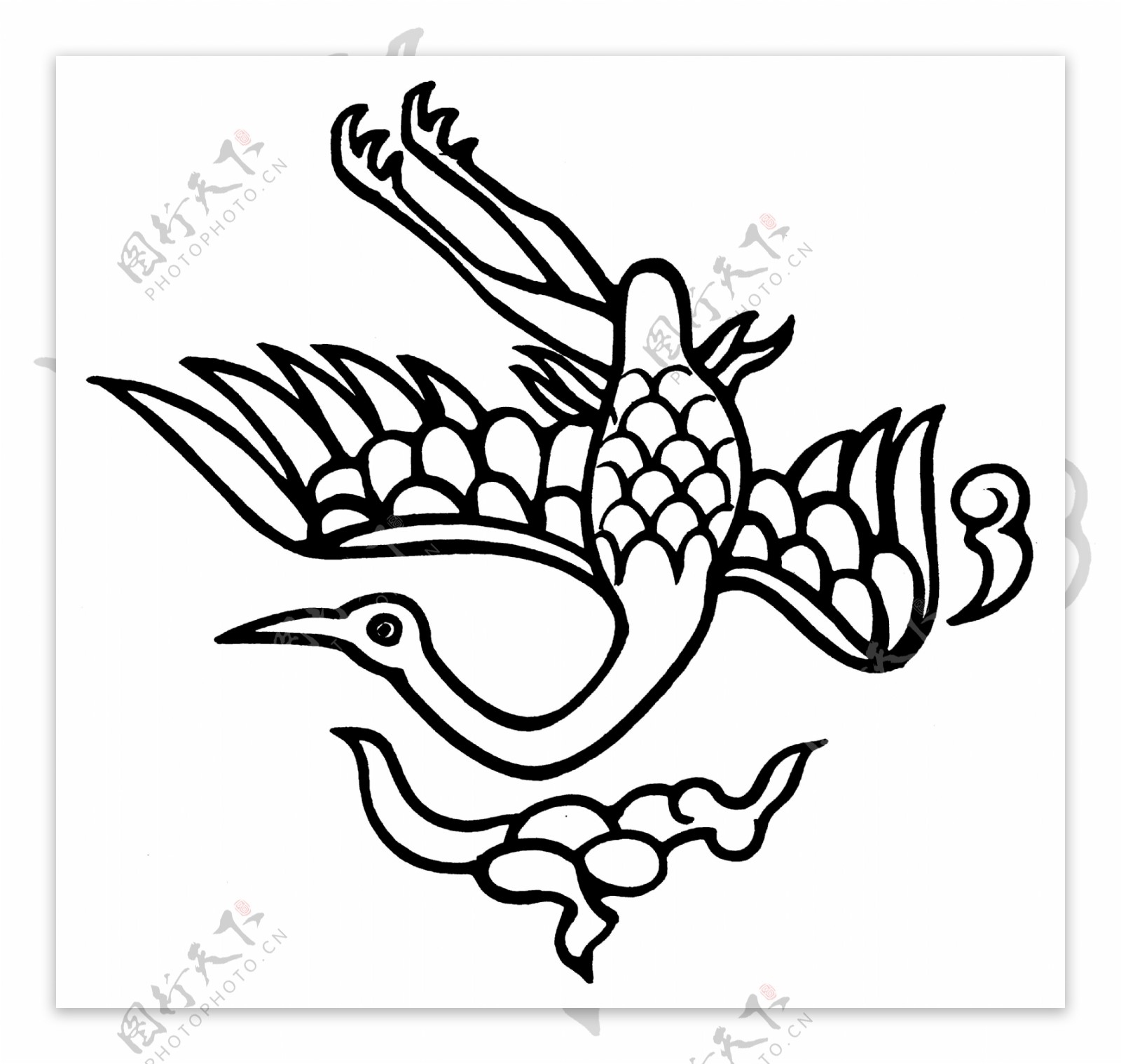 清代花鸟图案中国传统图案0042