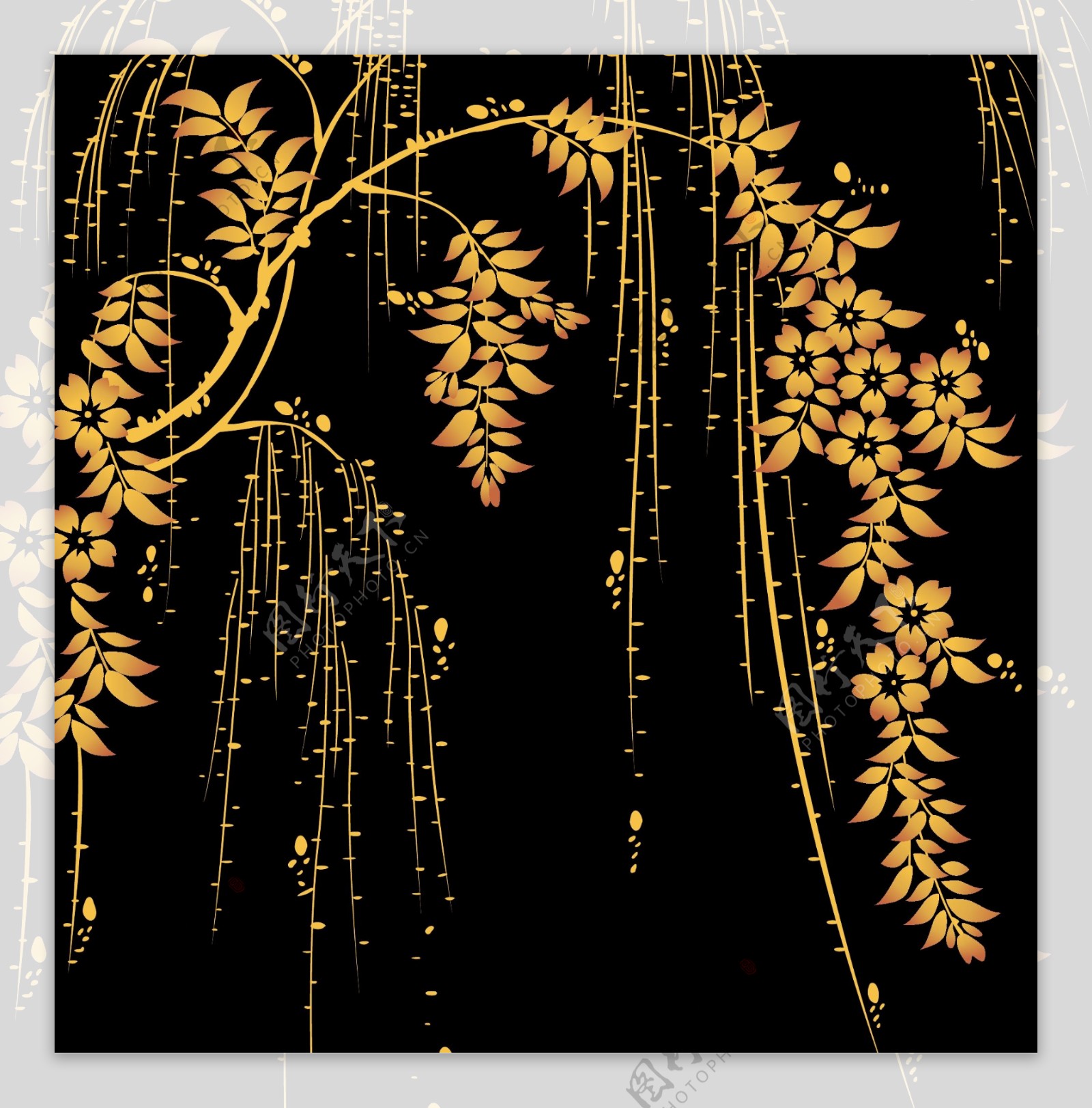 金色树枝背景图