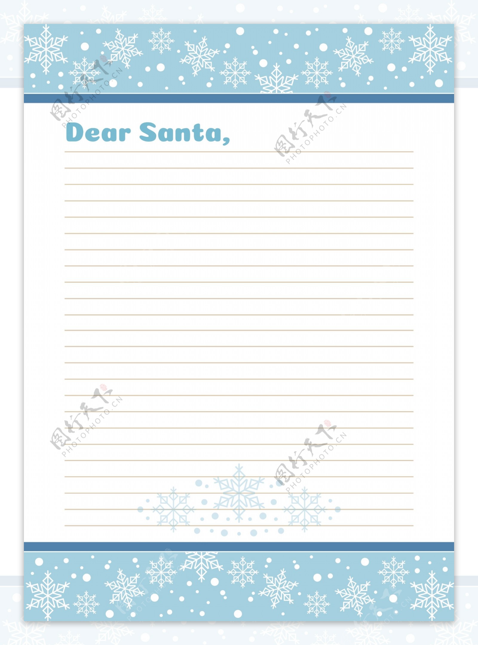 雪花圣诞背景信纸