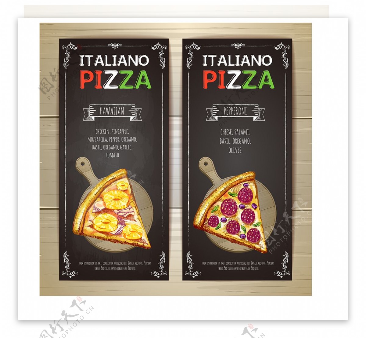 意大利披萨菜单海报