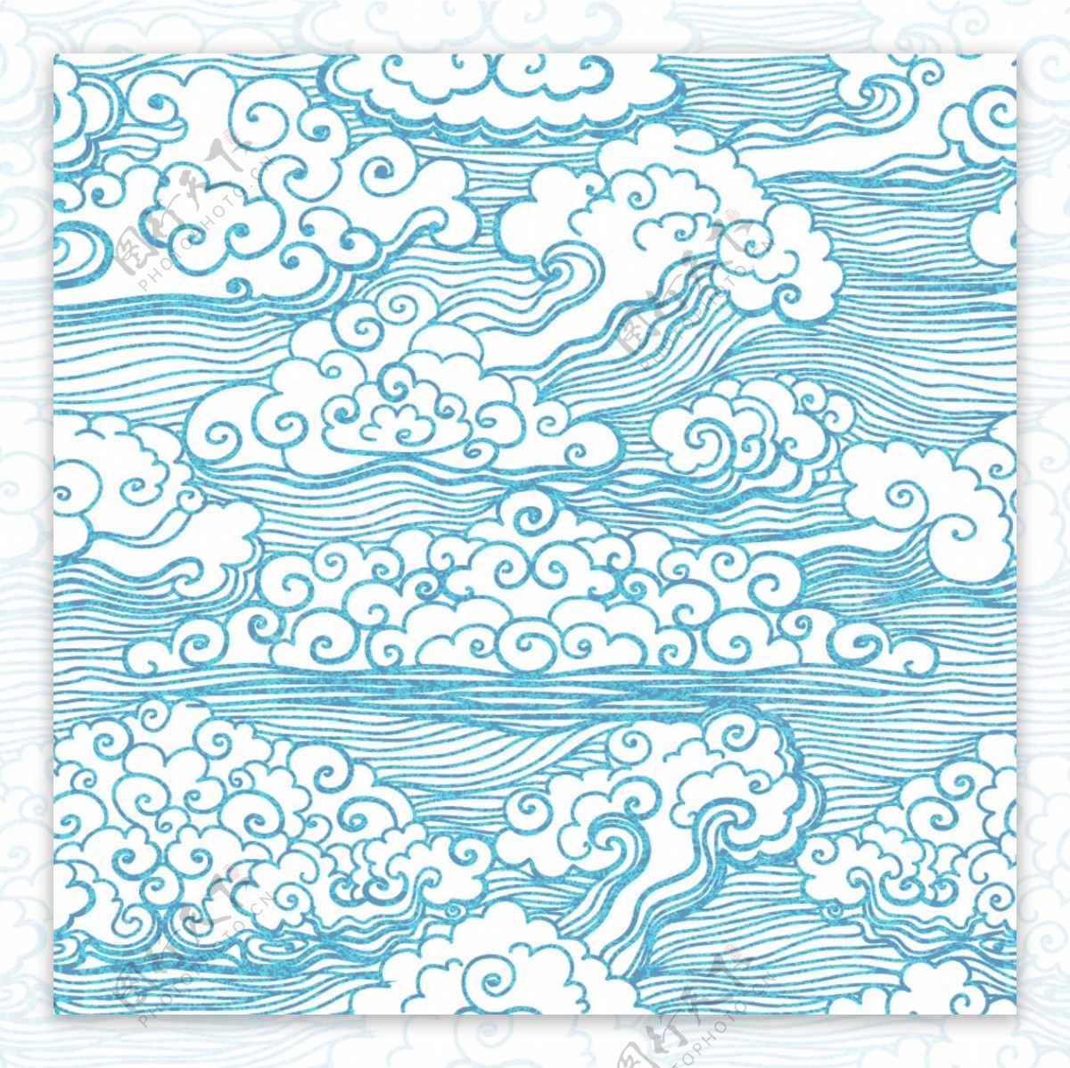 蓝色海浪花纹背景图