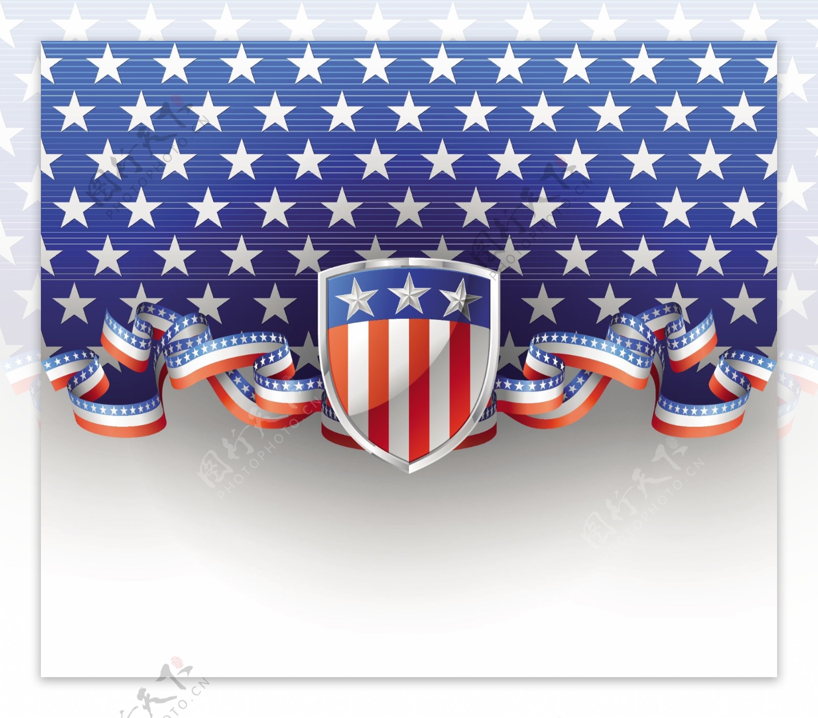 美国独立日背景边框设计