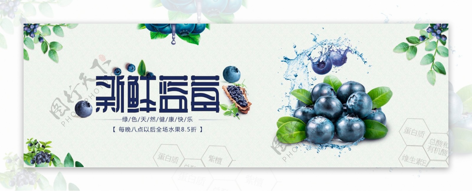 水果蓝莓淘宝海报