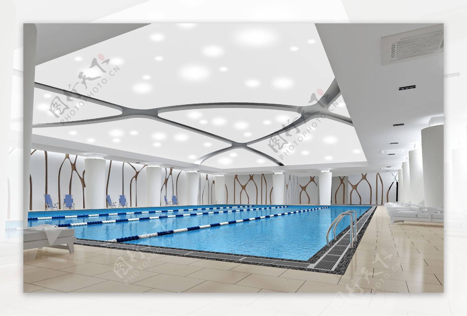 大型艺术游泳馆装修效果图