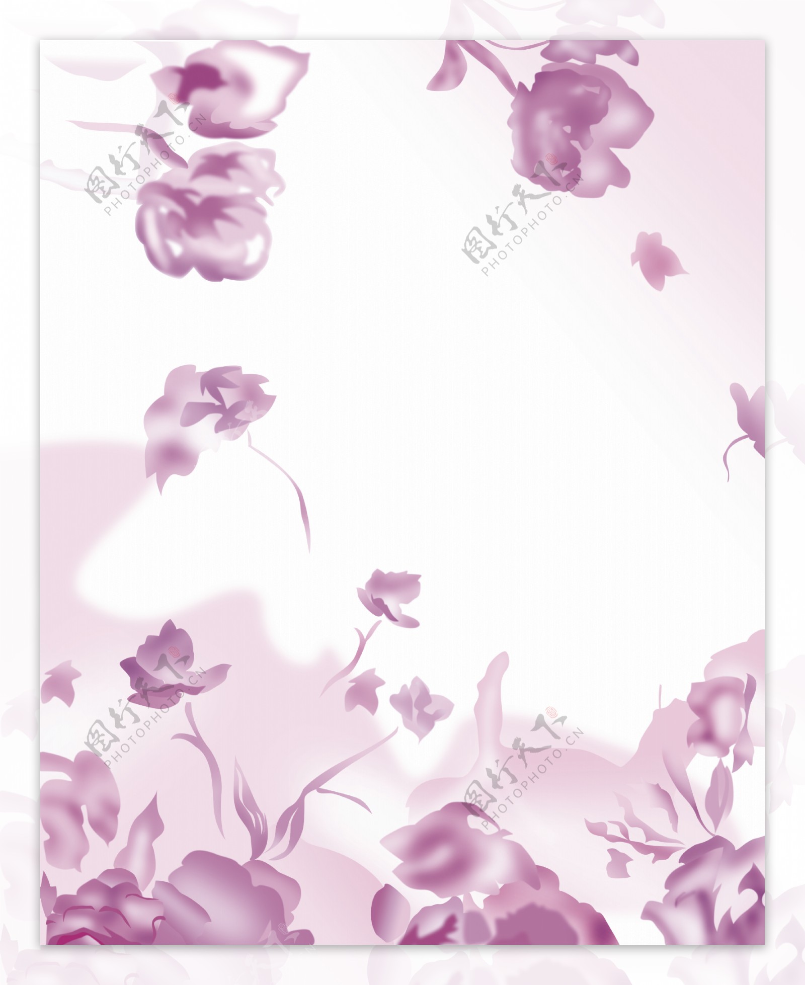 紫色花瓣室内移门创意画